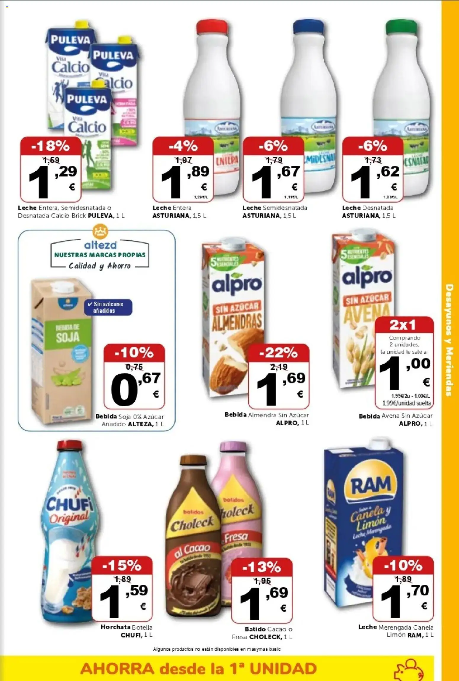 Masymas folleto │ válido desde el 16/10/2026 | Página: 9 | Productos: Leche desnatada, Bebida de soja, Azúcar, Cacao
