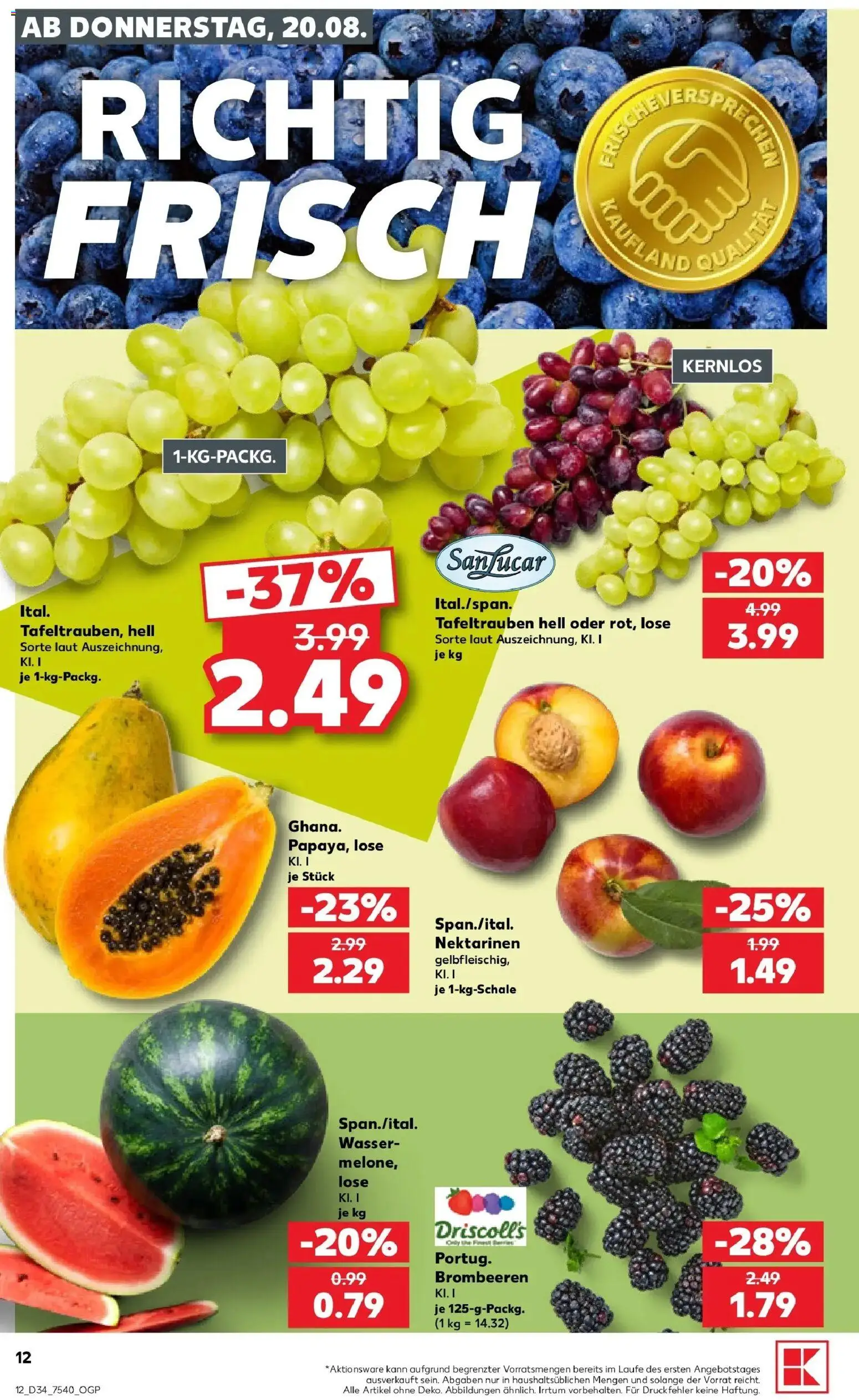 Prospekt Kaufland ab 17.08.2026 » Angebote Online zum Blättern | Seite: 23 | Produkte: Nektarinen, Wasser