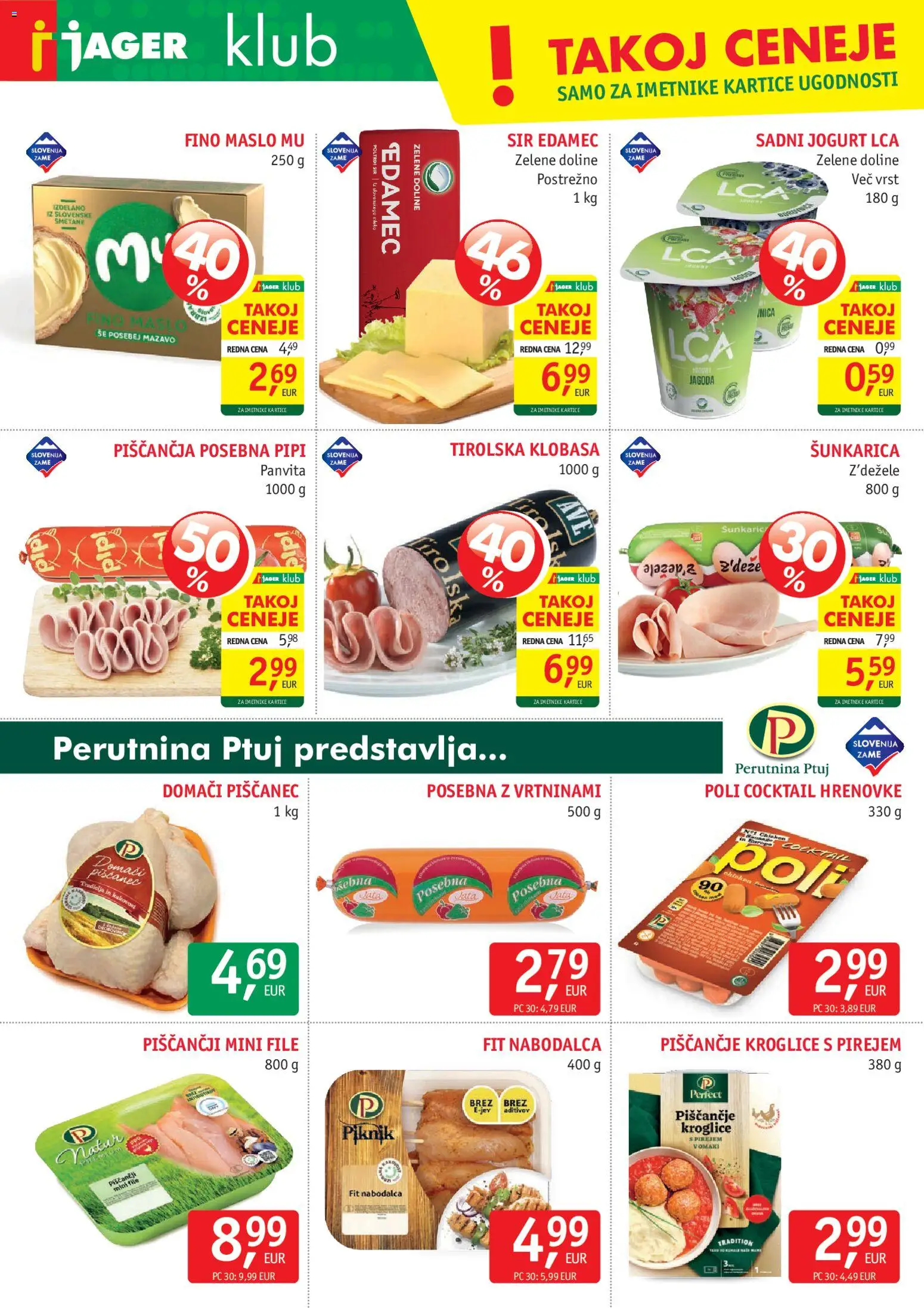 Novi Jager katalog ponudbe – veljaven od 20.05.2026 | Stran: 4 | Izdelki: Hrenovke, Edamec, Maslo, Jogurt
