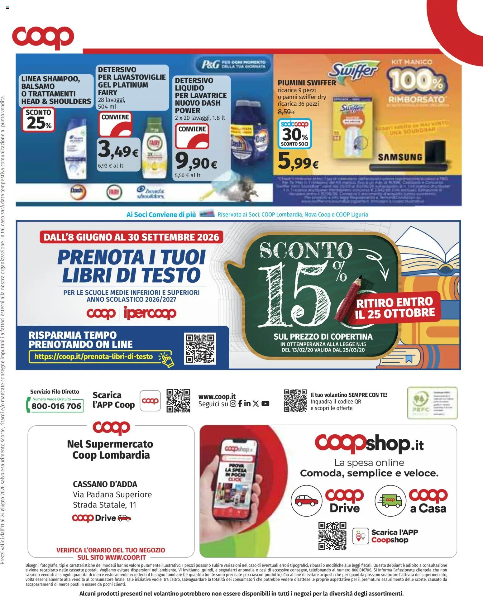 Volantino COOP del 11.06.2026 | Pagina: 39 | Prodotti: Tè, Lavatrice, Lavastoviglie, Data