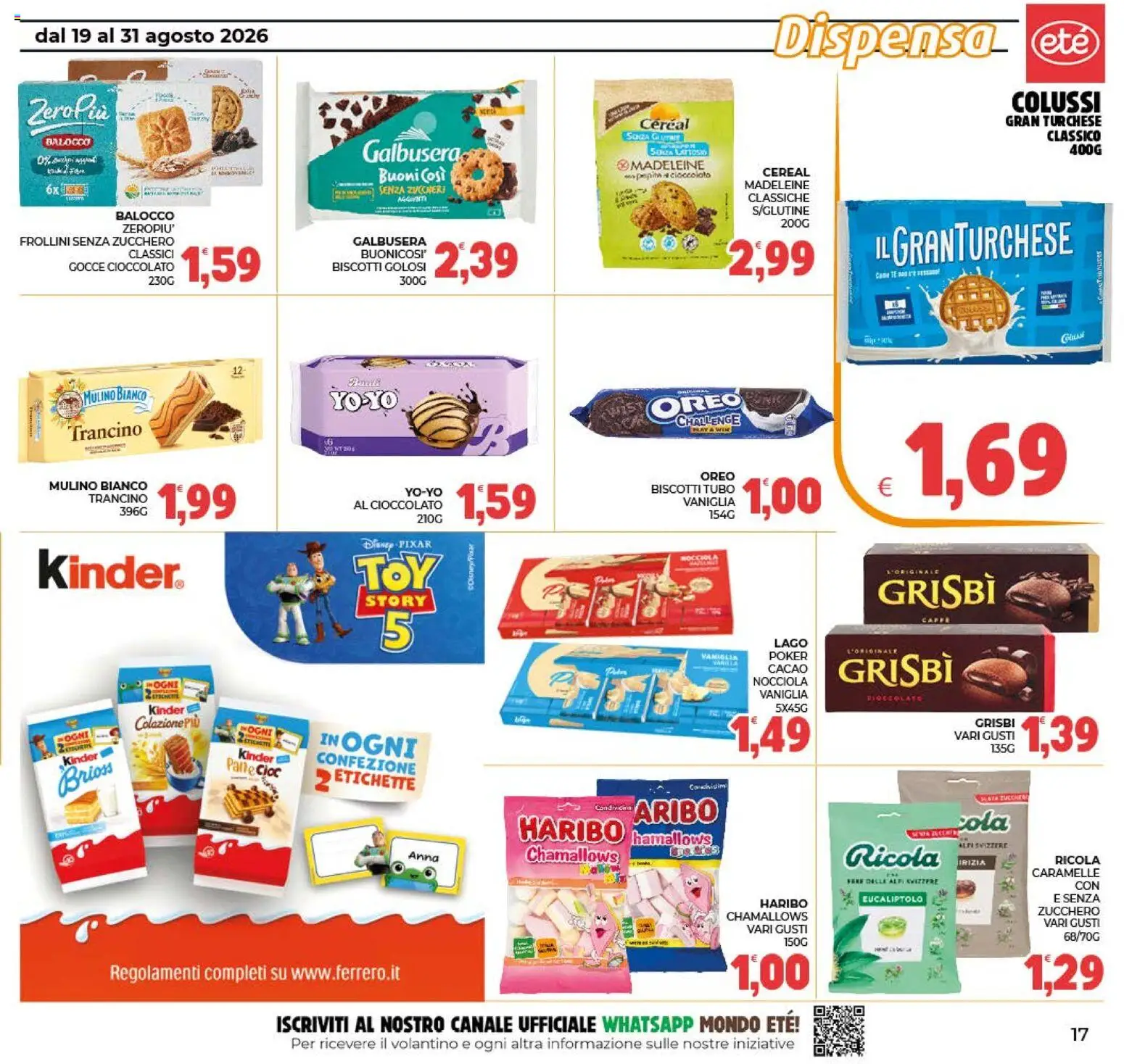 Volantino Eté del 19/08/2026 | Pagina: 17 | Prodotti: Caramelle, Tubo, Cacao, Oreo