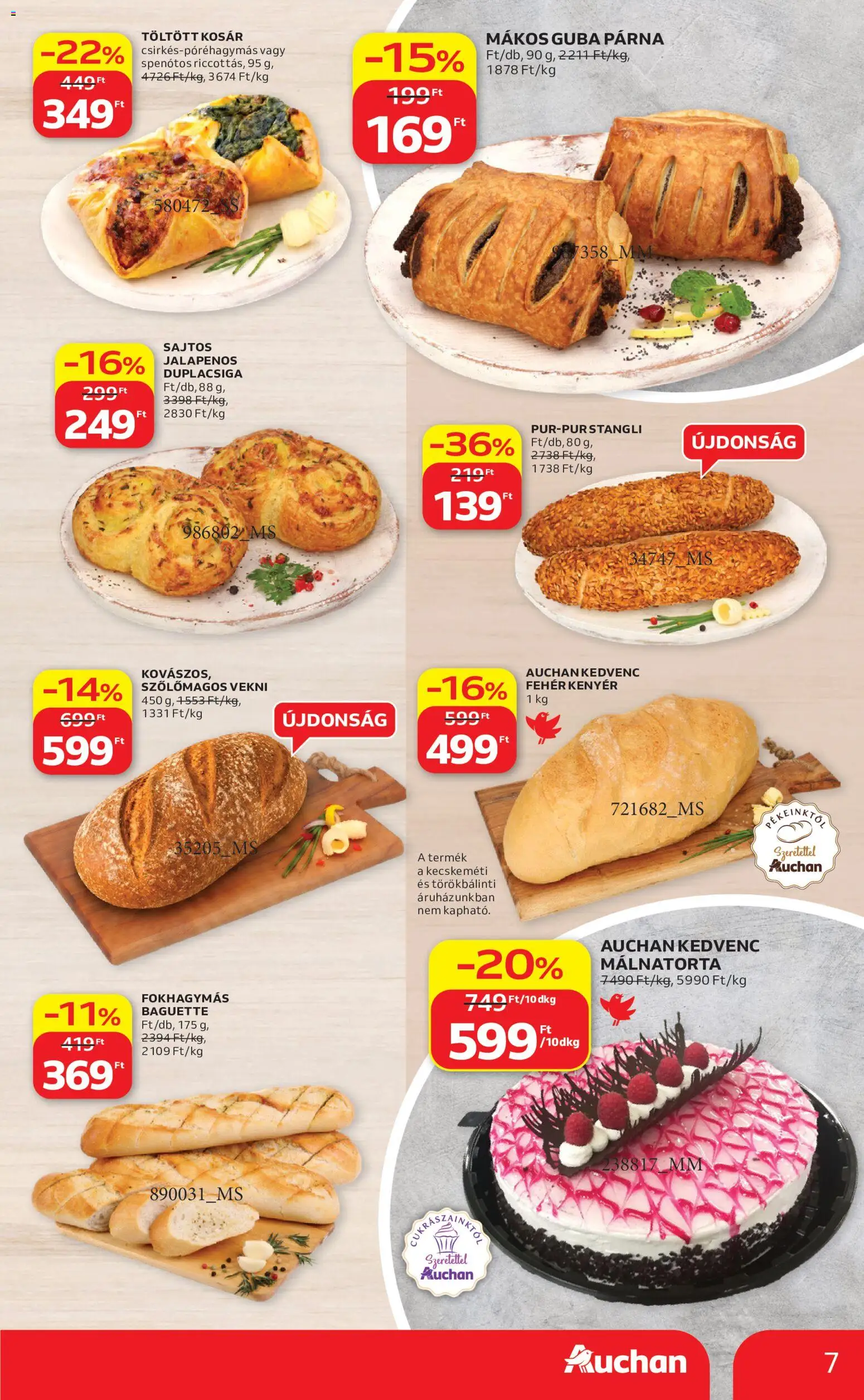 Auchan akciós ujság - amely érvényes a következő dátumtól: 2026.07.09. | Oldal: 7 | Termékek: Jalapenos, Párna, Kosár, Kenyér