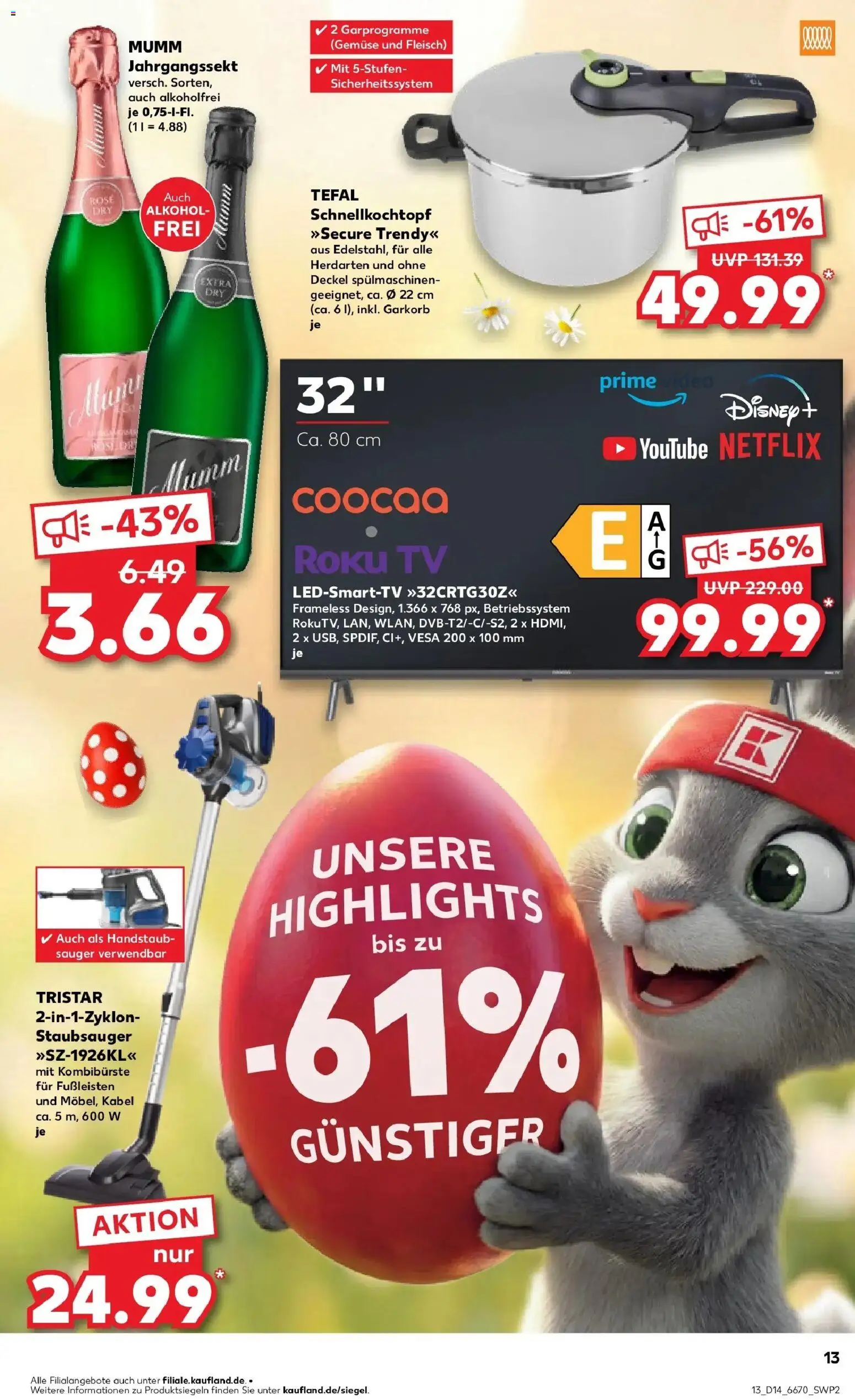 Kaufland Prospekt Bergkamen	 – gültig ab 02.04.2026 | Seite: 13 | Produkte: Staubsauger, Gemüse, Fleisch, Video