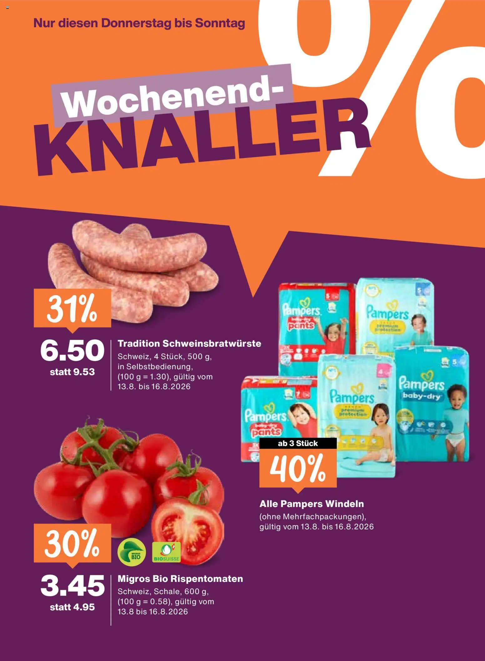 Migros aktionen – gültig ab 13.08.2026 | Seite: 20 | Produkte: Pampers