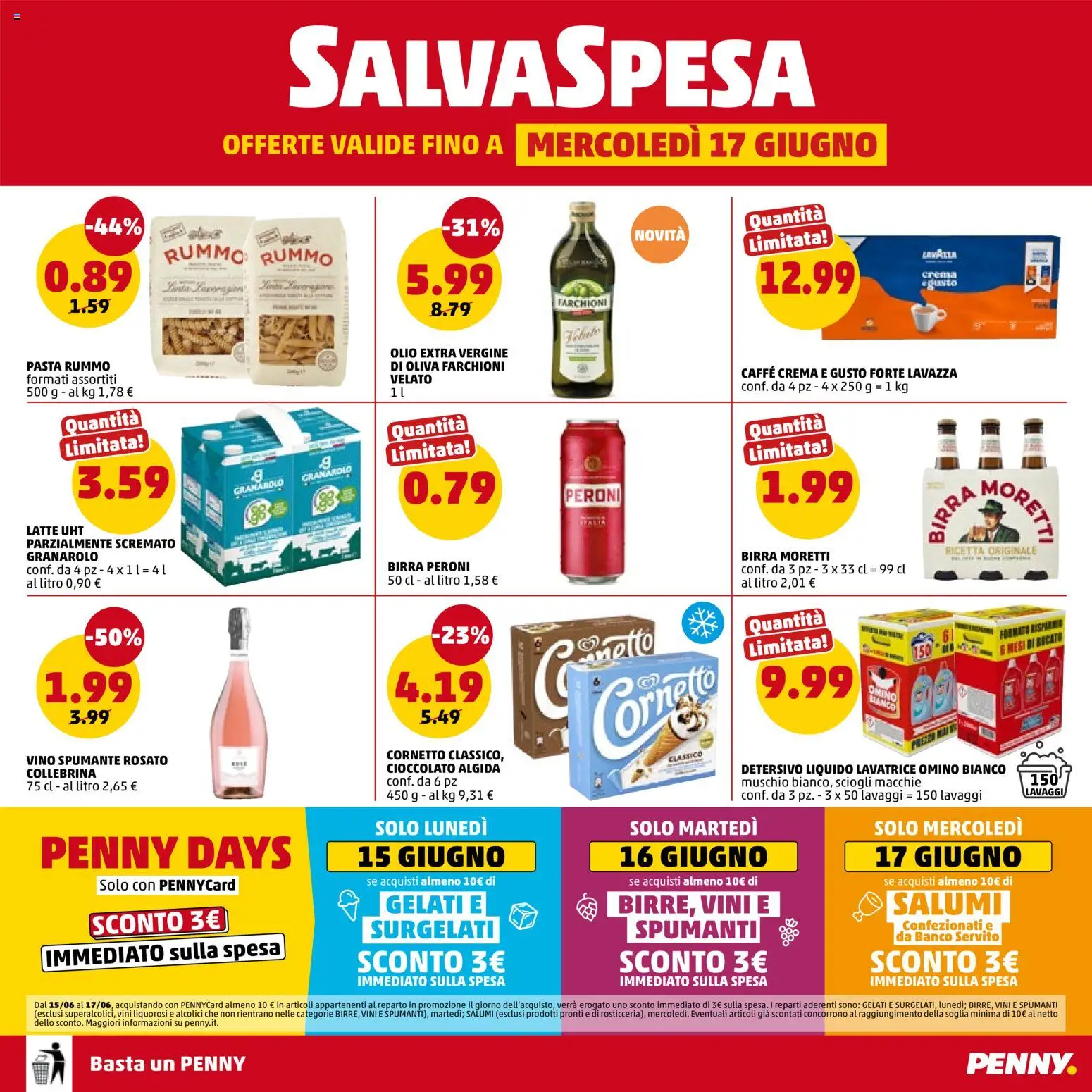 Volantino PENNY del 11.06.2026 | Pagina: 12 | Prodotti: Crema, Pasta, Birra Moretti, Olio extra vergine