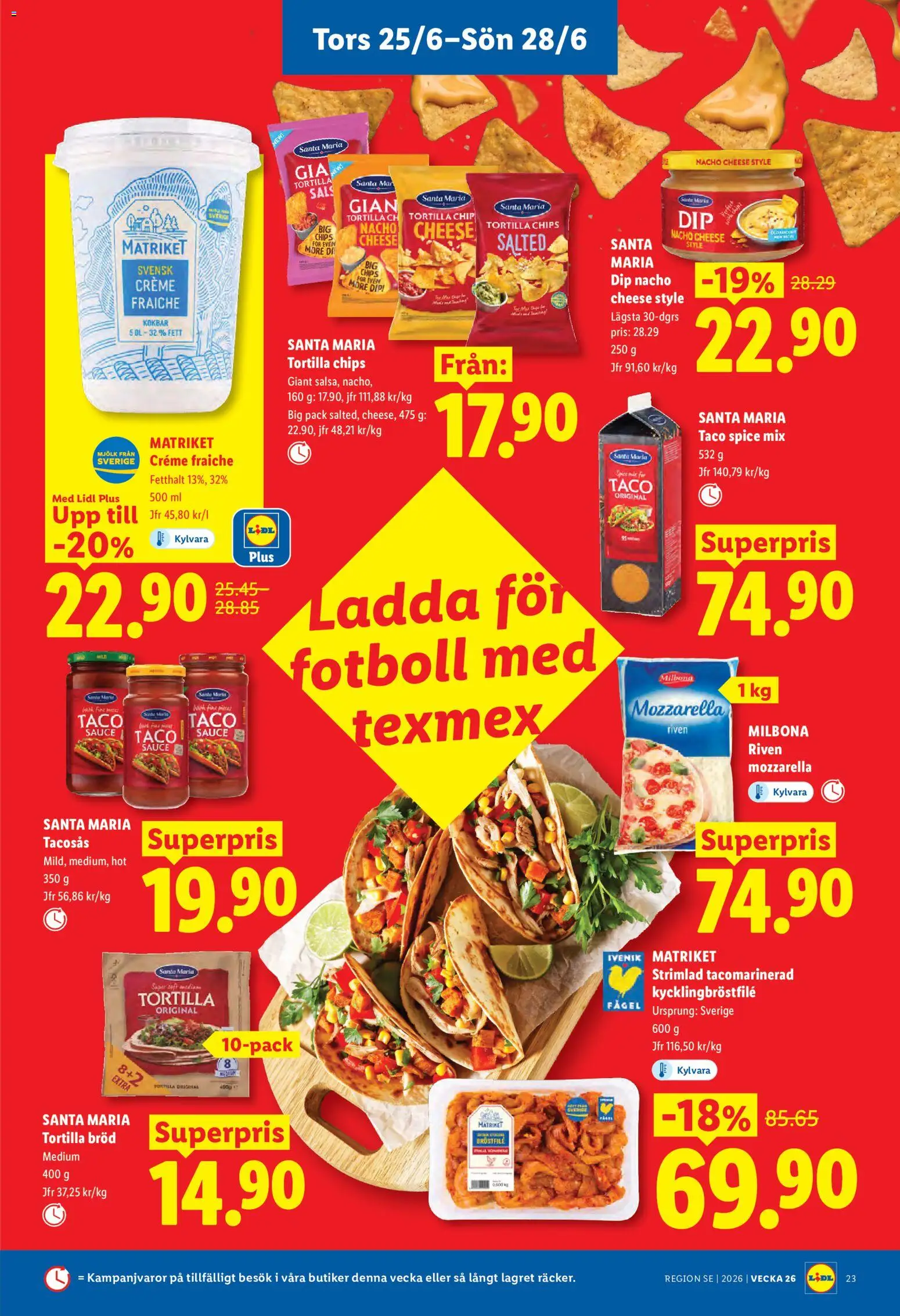 Lidl reklamblad aktuell från 22.06.2026 | Sida: 27 | Produkter: Tortilla, Chips, Mjölk, Bröd
