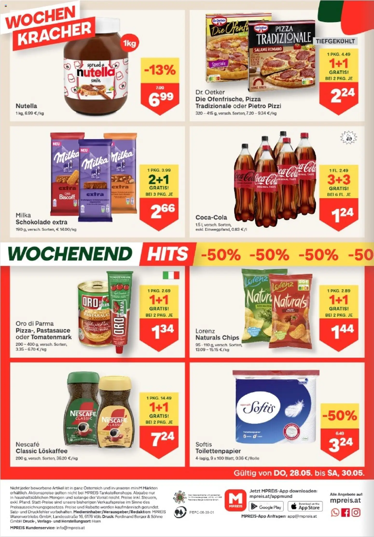 MPREIS Dellach im Drautal gültig ab 28.05.2026 | Seite: 12 | Produkte: Chips, Schokolade, Pizza