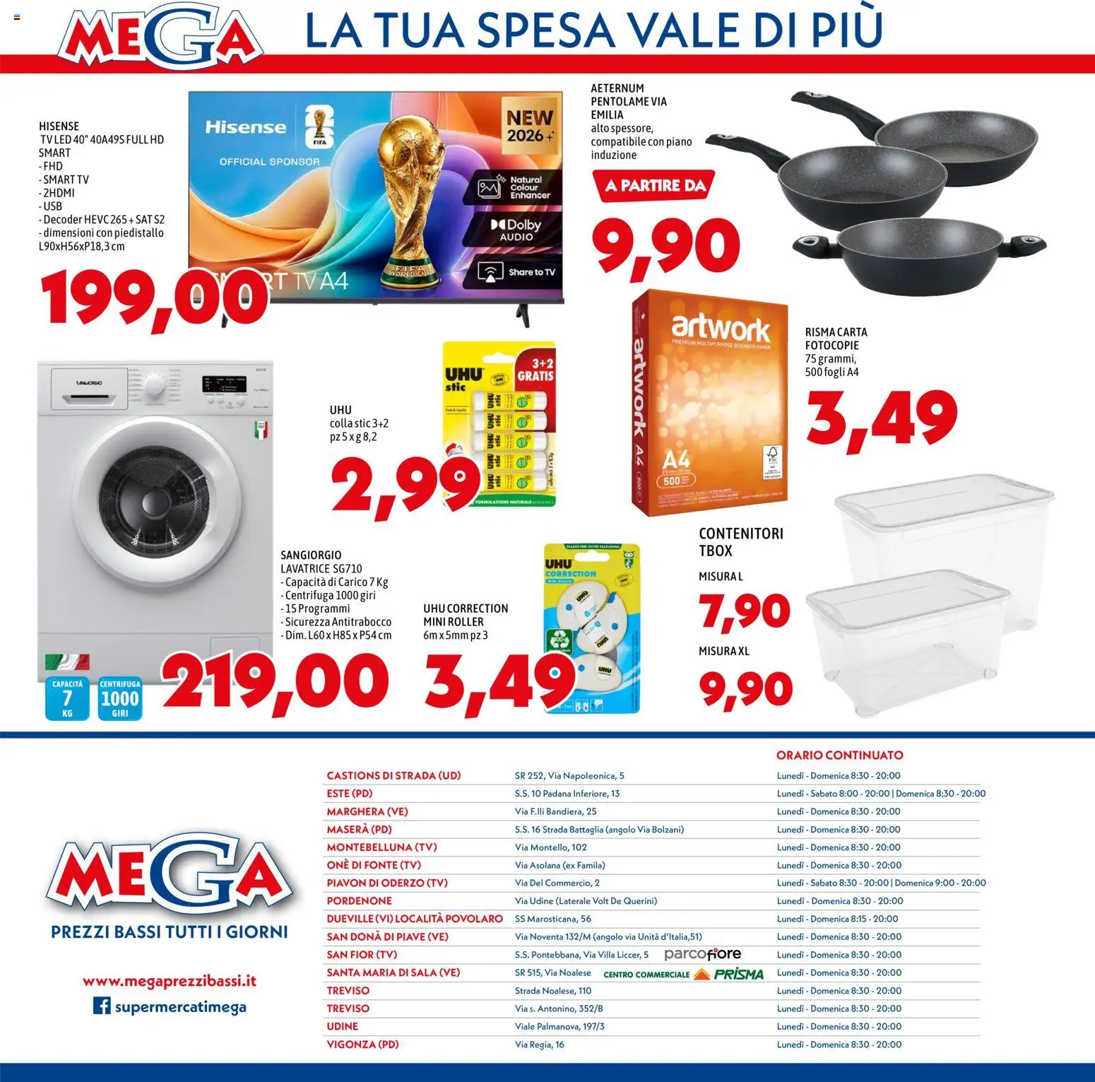 Volantino Mega del 03/09/2026 | Pagina: 13 | Prodotti: Centrifuga, Decoder, Lavatrice, Colla