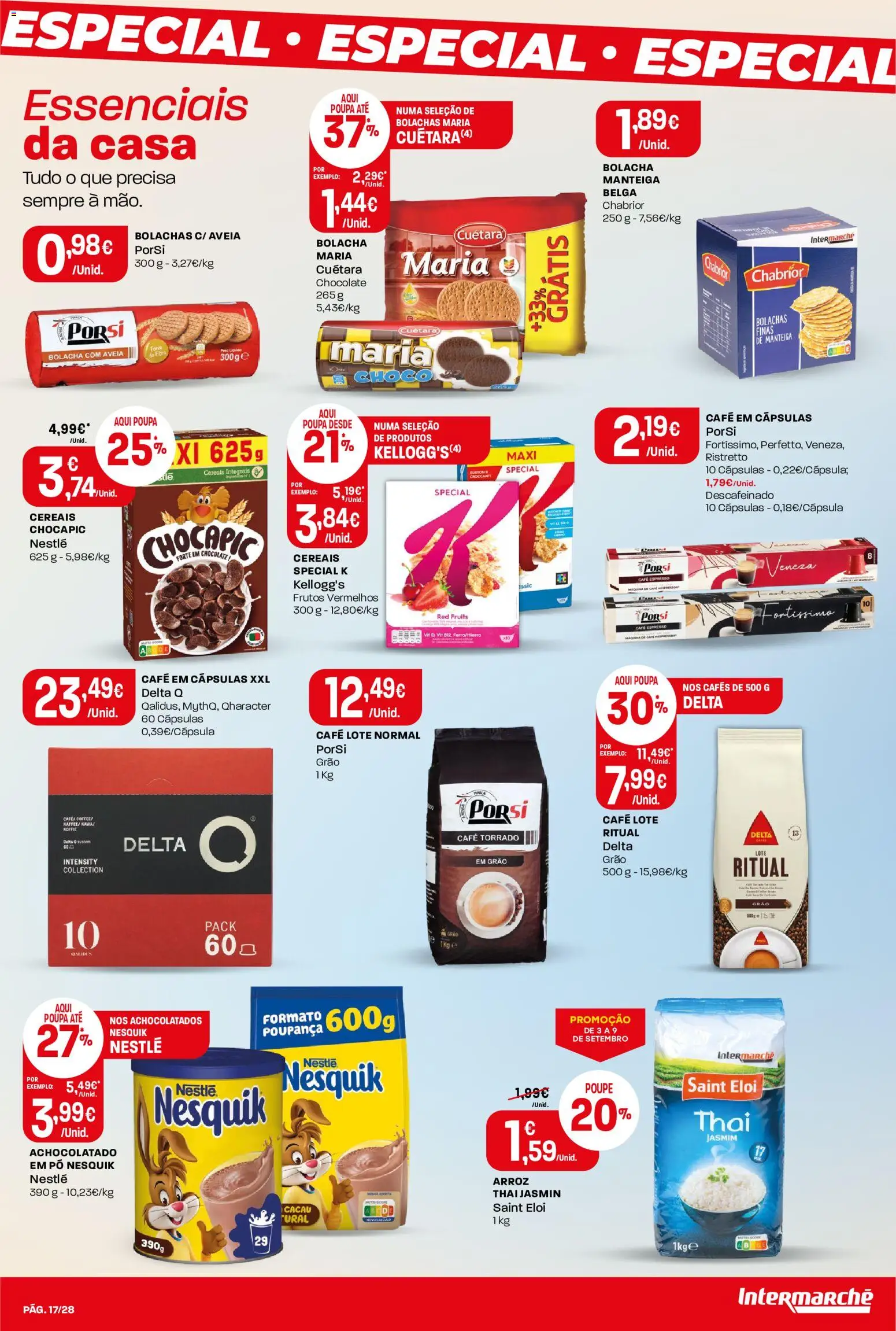 Intermarché Folheto Contact │ válido de 03/09/2026 | Página: 17 | Produtos: Bolachas, Cacau, Cápsulas, Arroz
