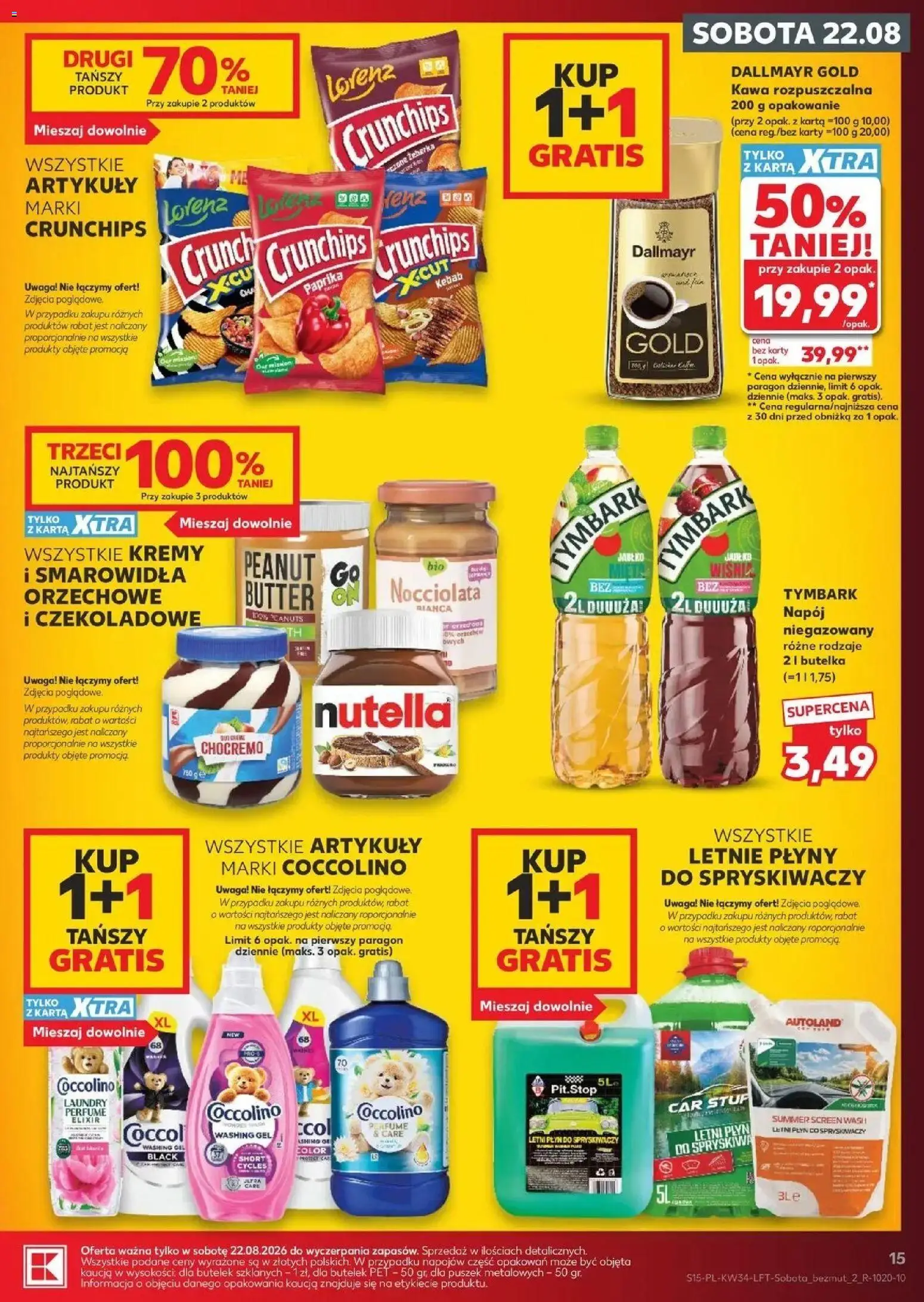 Kaufland gazetka od 20.08.2026 - od jutra PDF | Strona: 15 | Produkty: Żeberka, Tymbark, Kawa rozpuszczalna, Płyn do spryskiwaczy