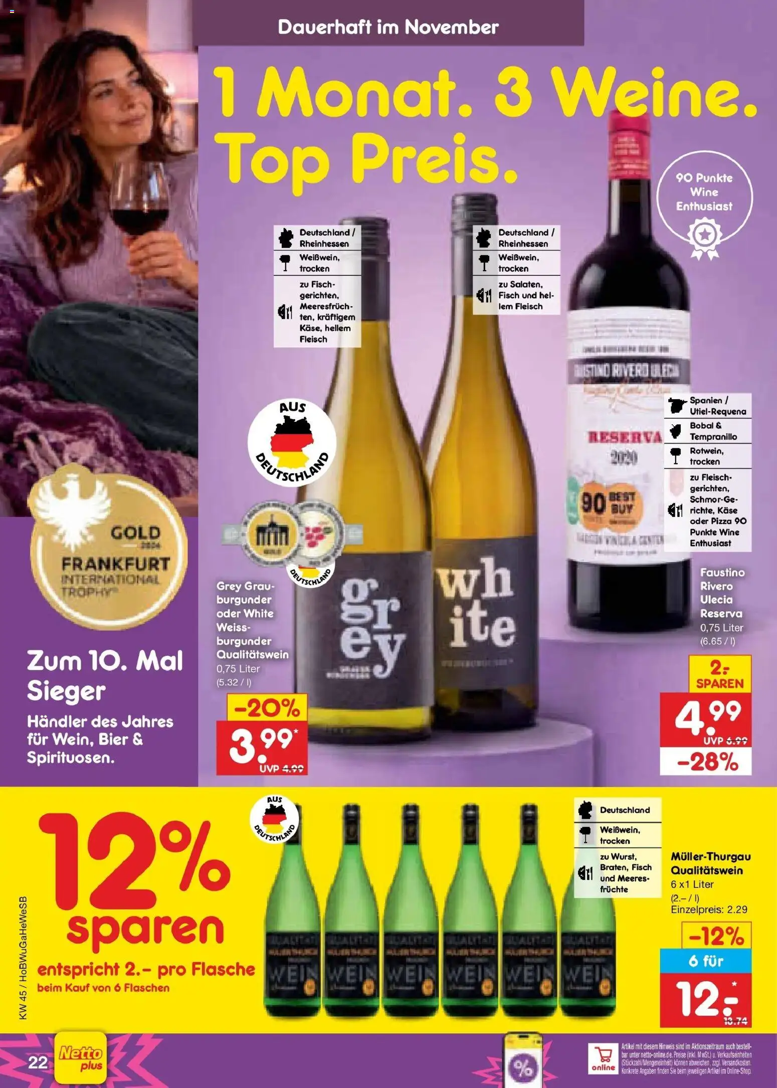 Netto Marken-Discount Prospekt Hamburg – gültig ab 02.11.2026 | Seite: 32 | Produkte: Käse, Pizza, Wein, Fleisch