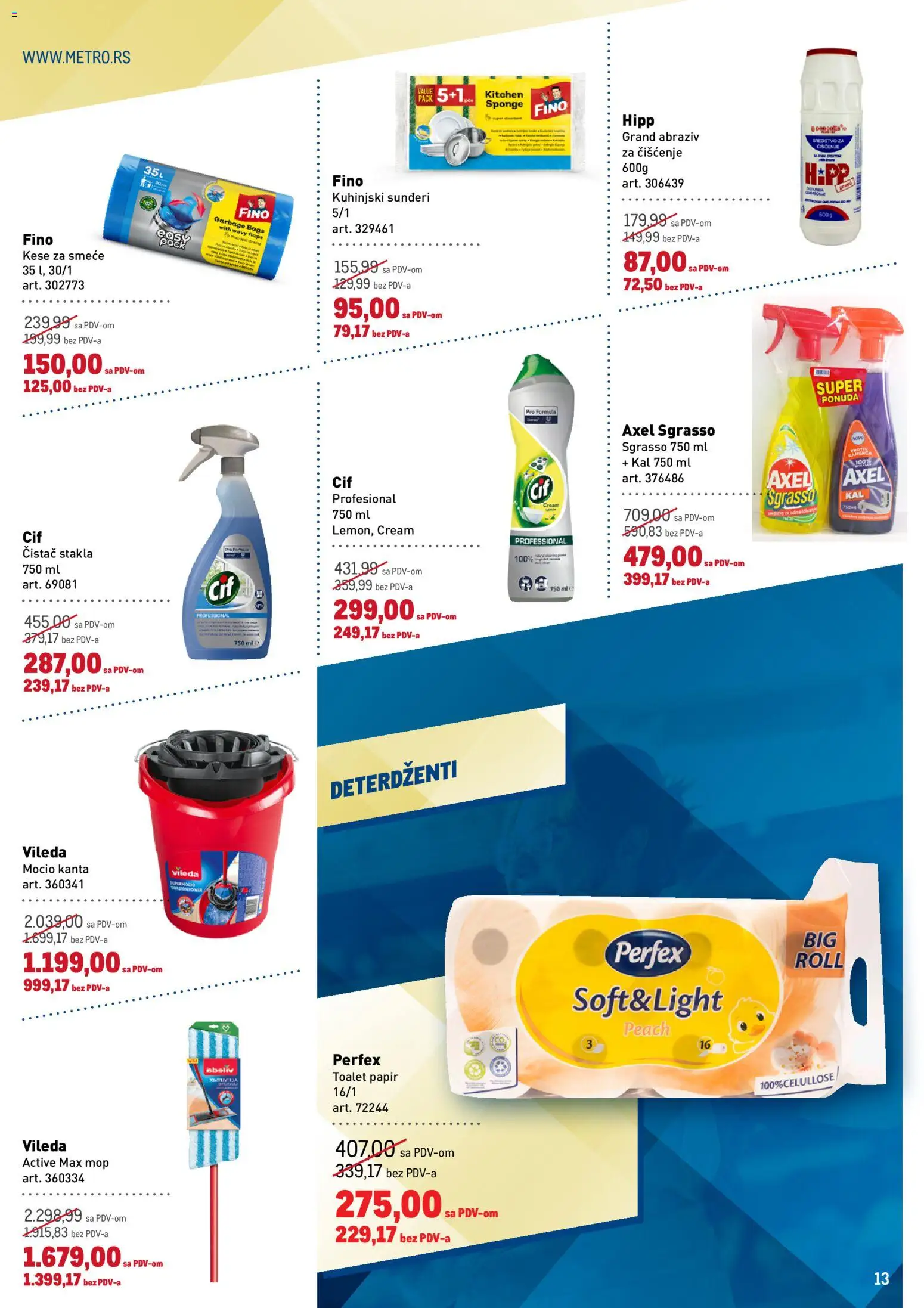 Metro katalog - važi od 30.04.2026 | Strana: 13 | Proizvode: Toalet papir, Vileda
