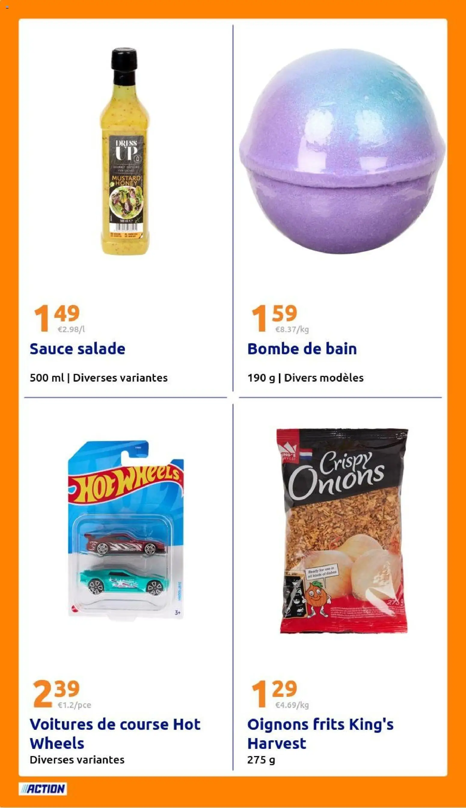 {H1} | Page: 22 | Produits: Salade, Oignons frits, Hot Wheels, Oignons