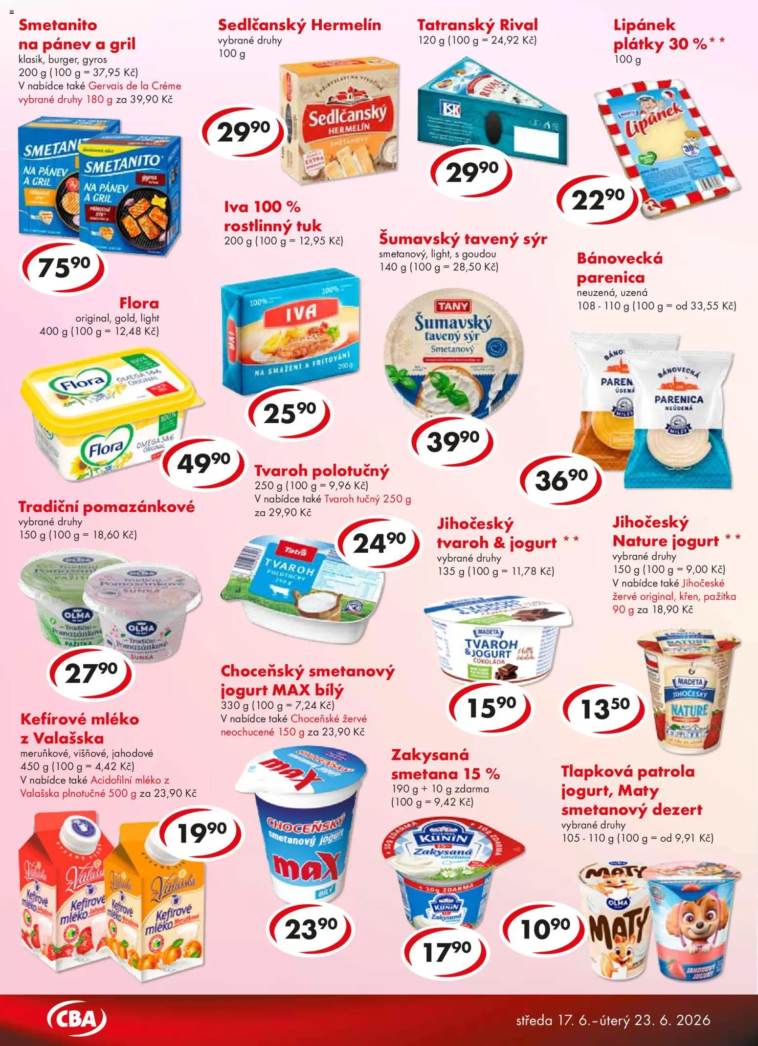 CBA leták - Premium od 17.06.2026 | Strana: 2 | Produkty: Parenica, Jogurt, Pánev, Gervais