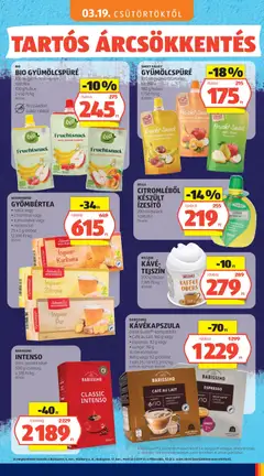 Aldi Tartós árcsökkentés flyer - amely érvényes a következő dátumtól: 03.05.2026 | Oldal: 69 | Termékek: Kurkuma, Tea, Vegán, Cukor
