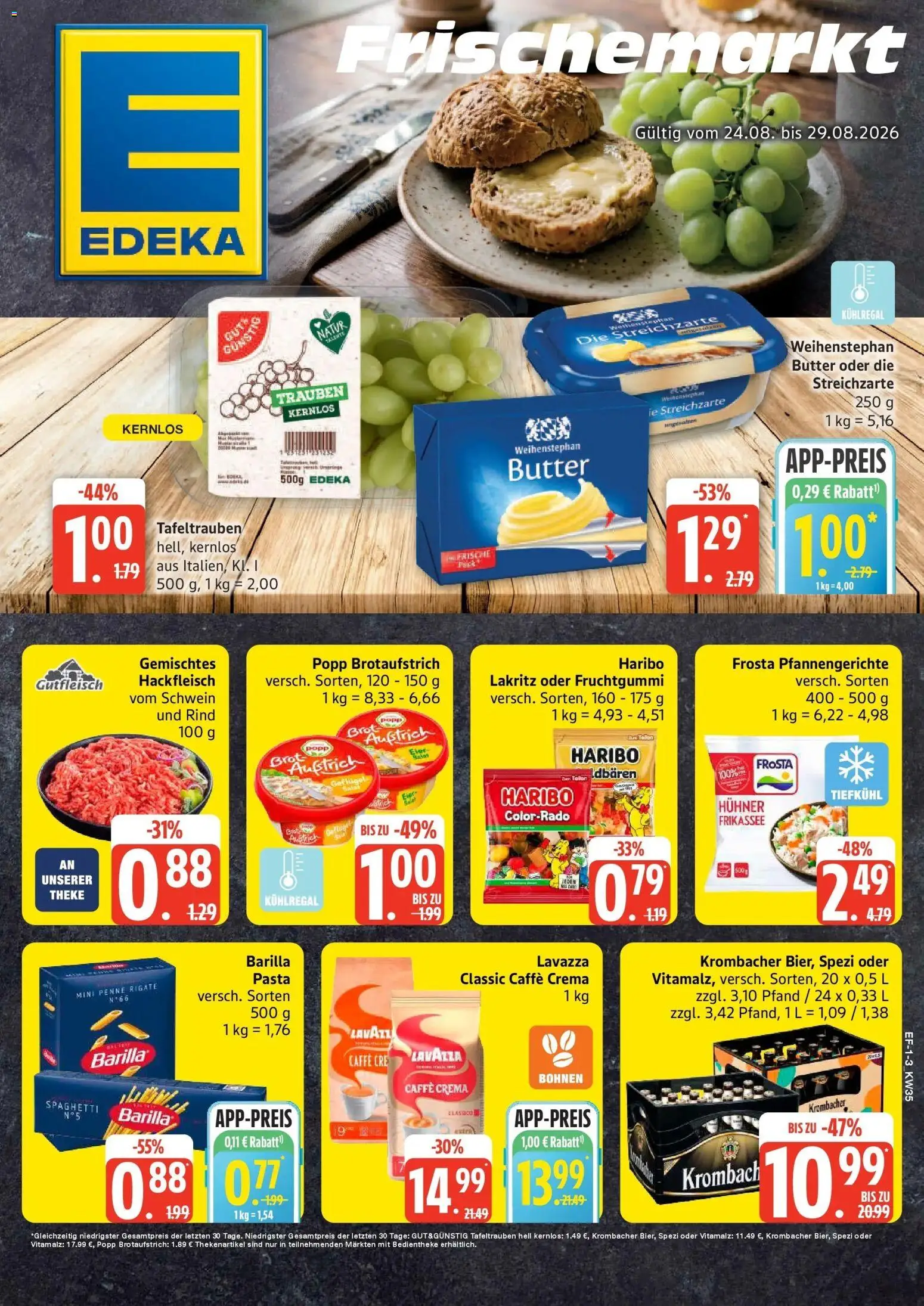 Edeka Prospekt Ascheberg (ab 24.08.2026) » Angebote Online | Seite: 1 | Produkte: Haribo, Spaghetti, Frosta, Hackfleisch