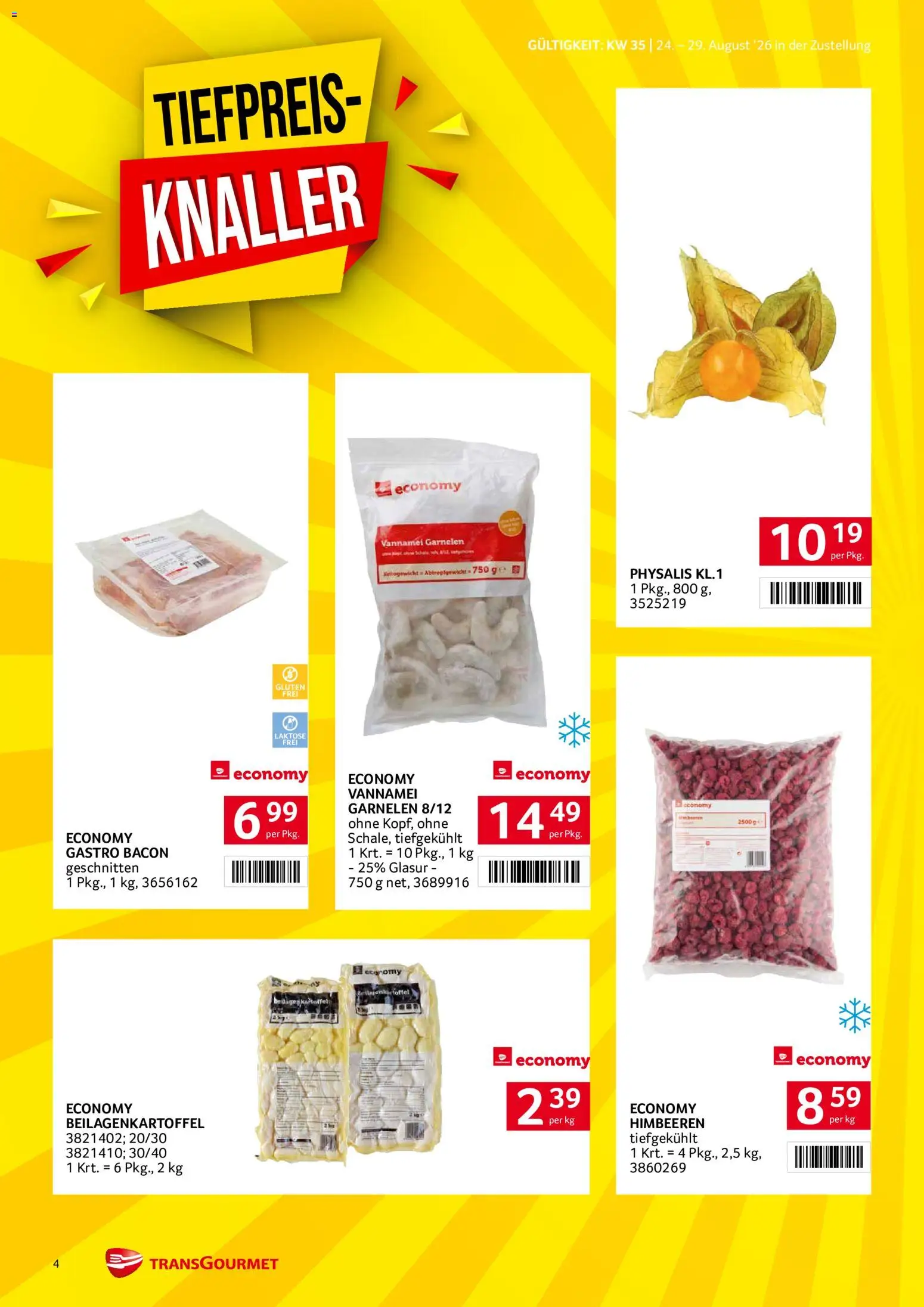 Transgourmet Zustellaktion gültig ab 24.08.2026 | Seite: 4 | Produkte: Kartoffeln