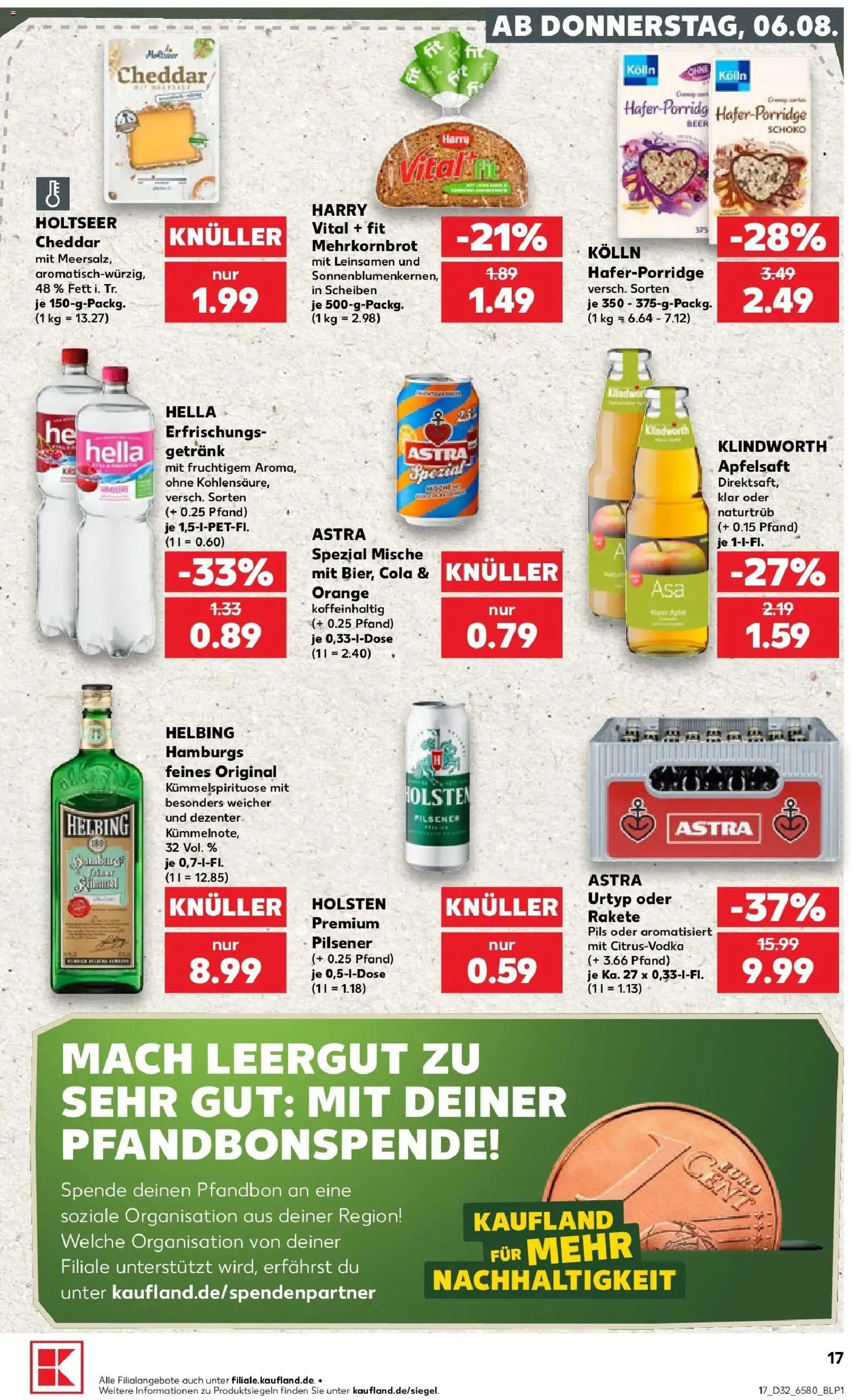 Prospekt Kaufland ab 06.08.2026 » Angebote Online zum Blättern | Seite: 17 | Produkte: Kolln, Astra, Holsten, Apfelsaft