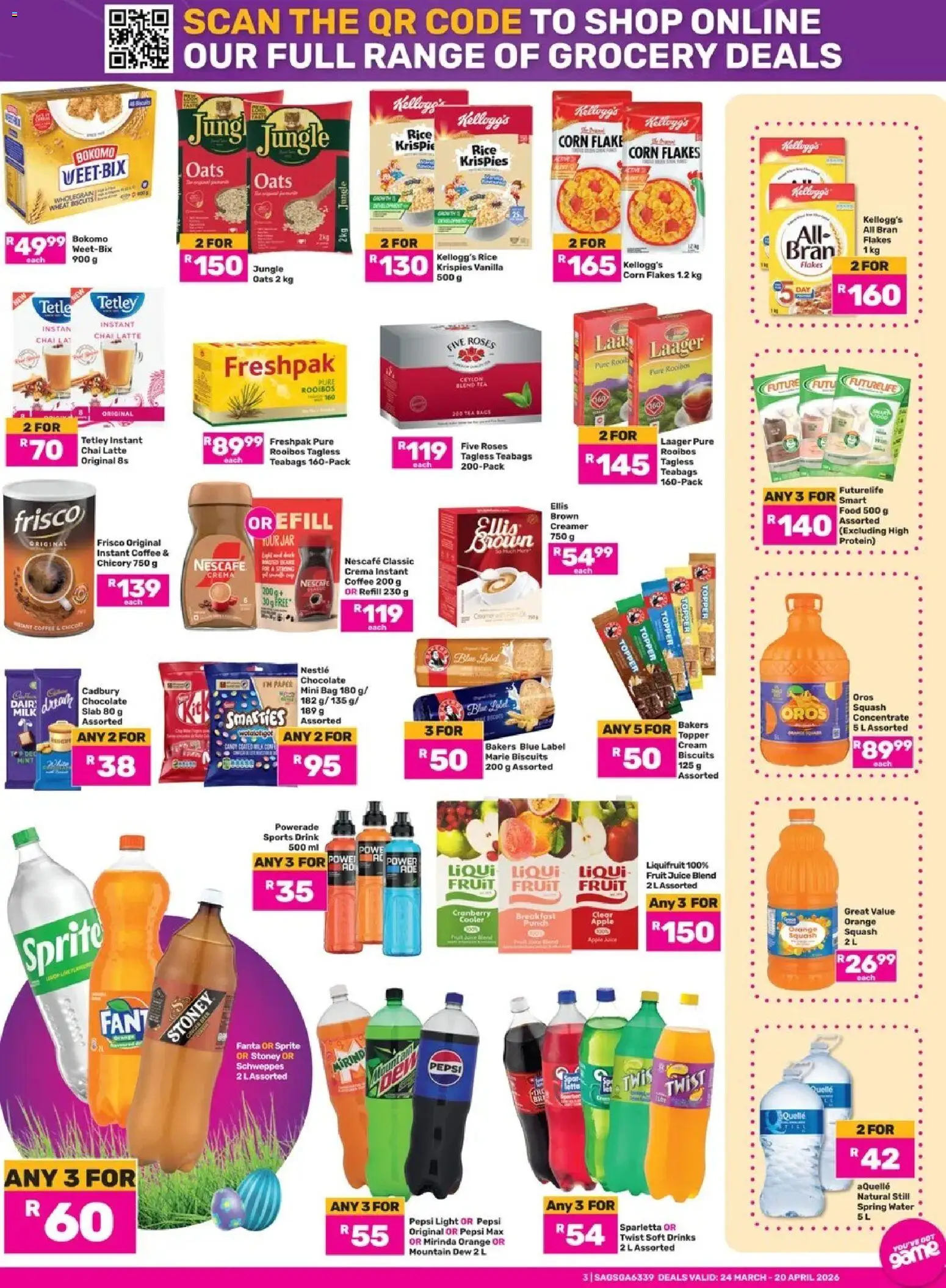 New Game catalogue – valid from 24.03.2026 | Page: 3 | Products: Detergente líquido, Squash, Coffee, Juice