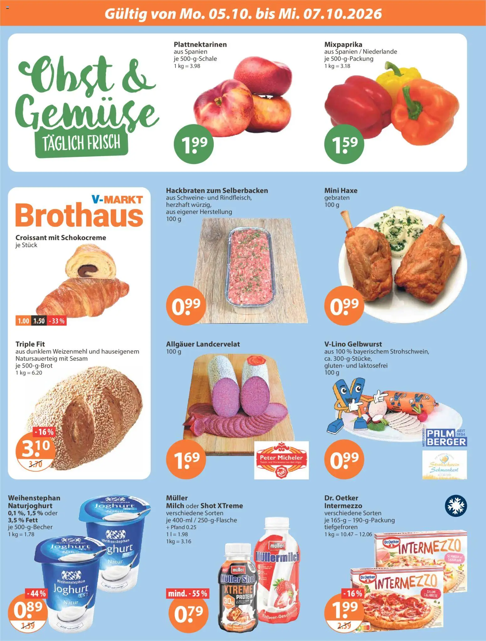 V-Markt Angebote – gültig ab 01.10.2026 | Seite: 24 | Produkte: Joghurt, Croissant, Gemüse, Obst