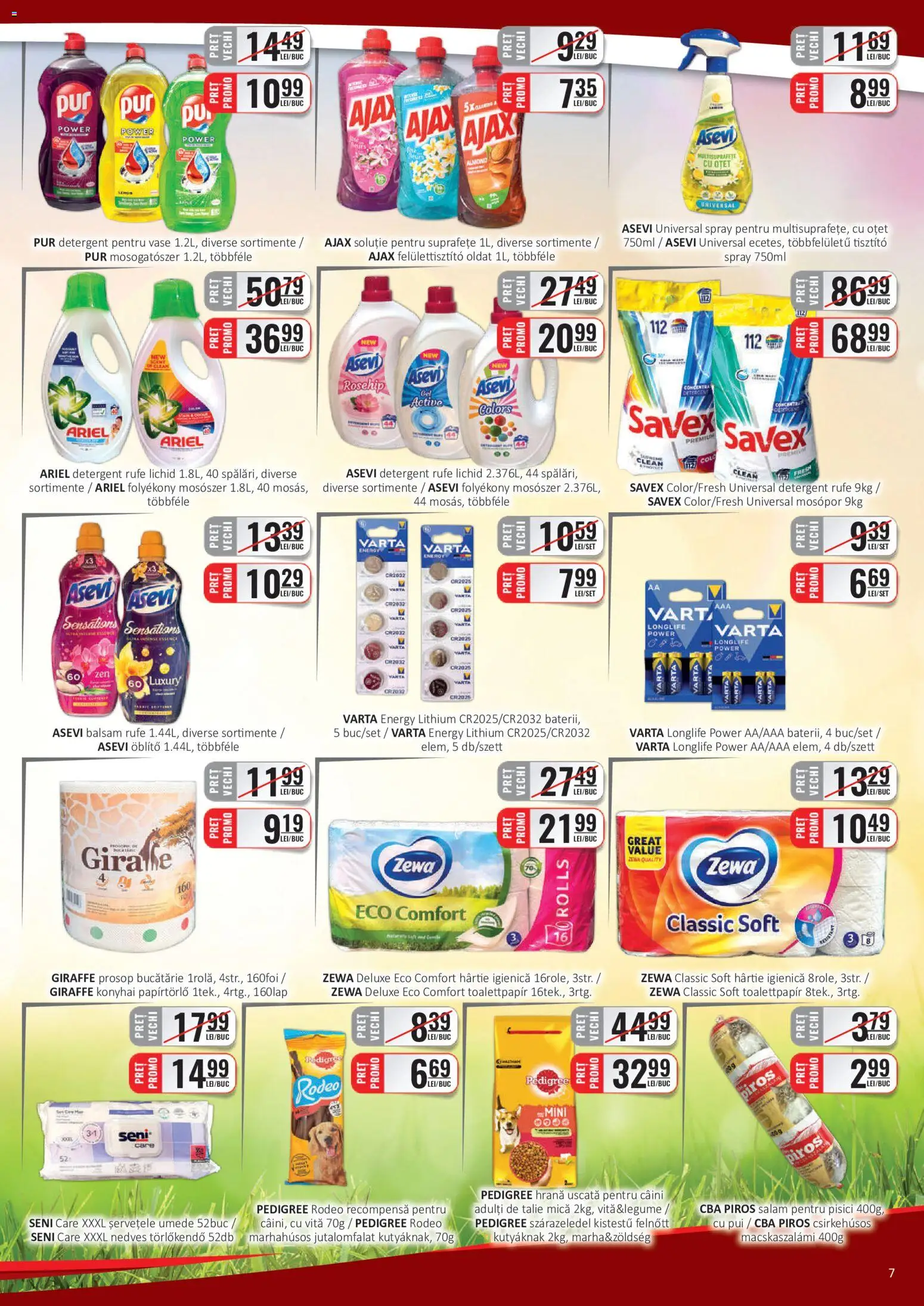 Noul catalog CBA – valabil de la 16.06.2026 | Pagină: 7 | Produse: Bucătărie, Hacıyatmaz Kedi Oyuncağı, Oțet, Șervețele umede