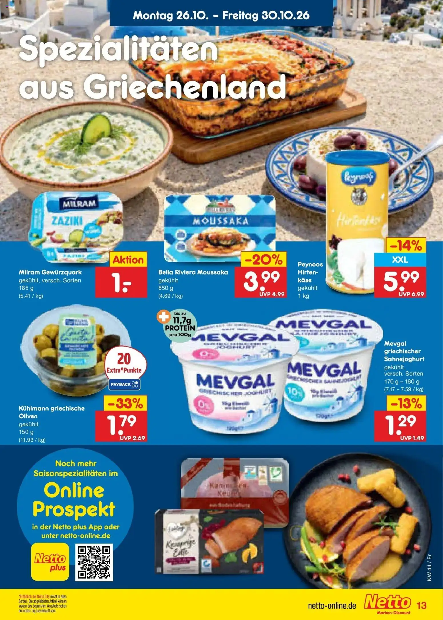 Netto Marken-Discount Prospekt Naumburg – gültig ab 26.10.2026 | Seite: 25 | Produkte: Käse, Joghurt, Spezialitäten, Milram