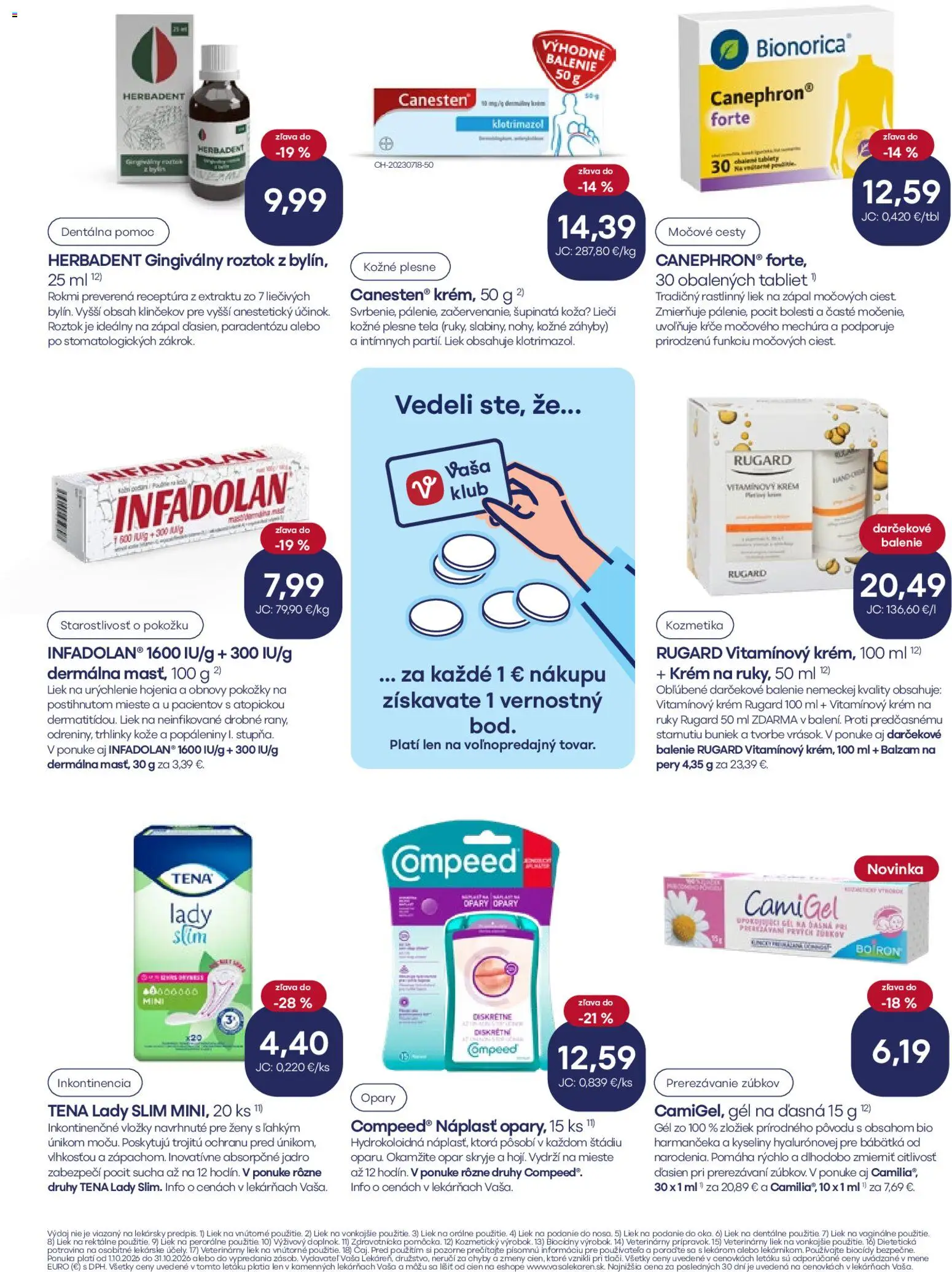 Nové Vaša lekáreň akcie – leták je platný od 01.10.2026 | Strana: 15 | Produkty: Náplasť, Krém