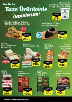 01 Ekim 2026 tarihinden itibaren geçerli olan Onur Market kataloğu önizlemesi | Sayfa: 2 | Ürünler: Döner, Tulum, Sosis, Zeytin