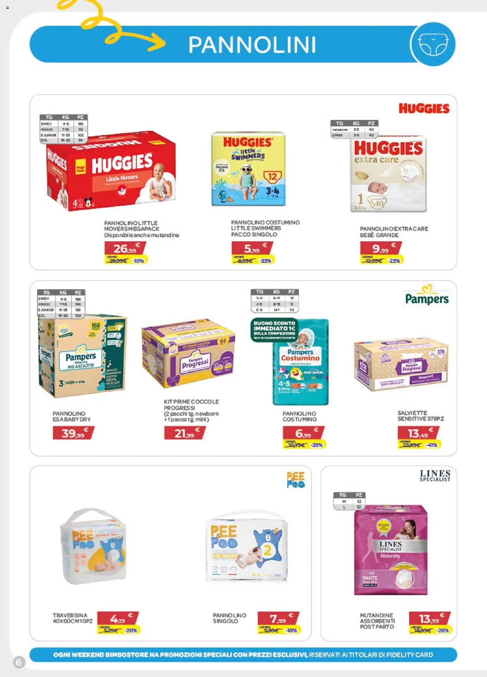 Volantino Bimbo store del 02/07/2026 | Pagina: 6 | Prodotti: Pannolini, Mutandine, Pampers