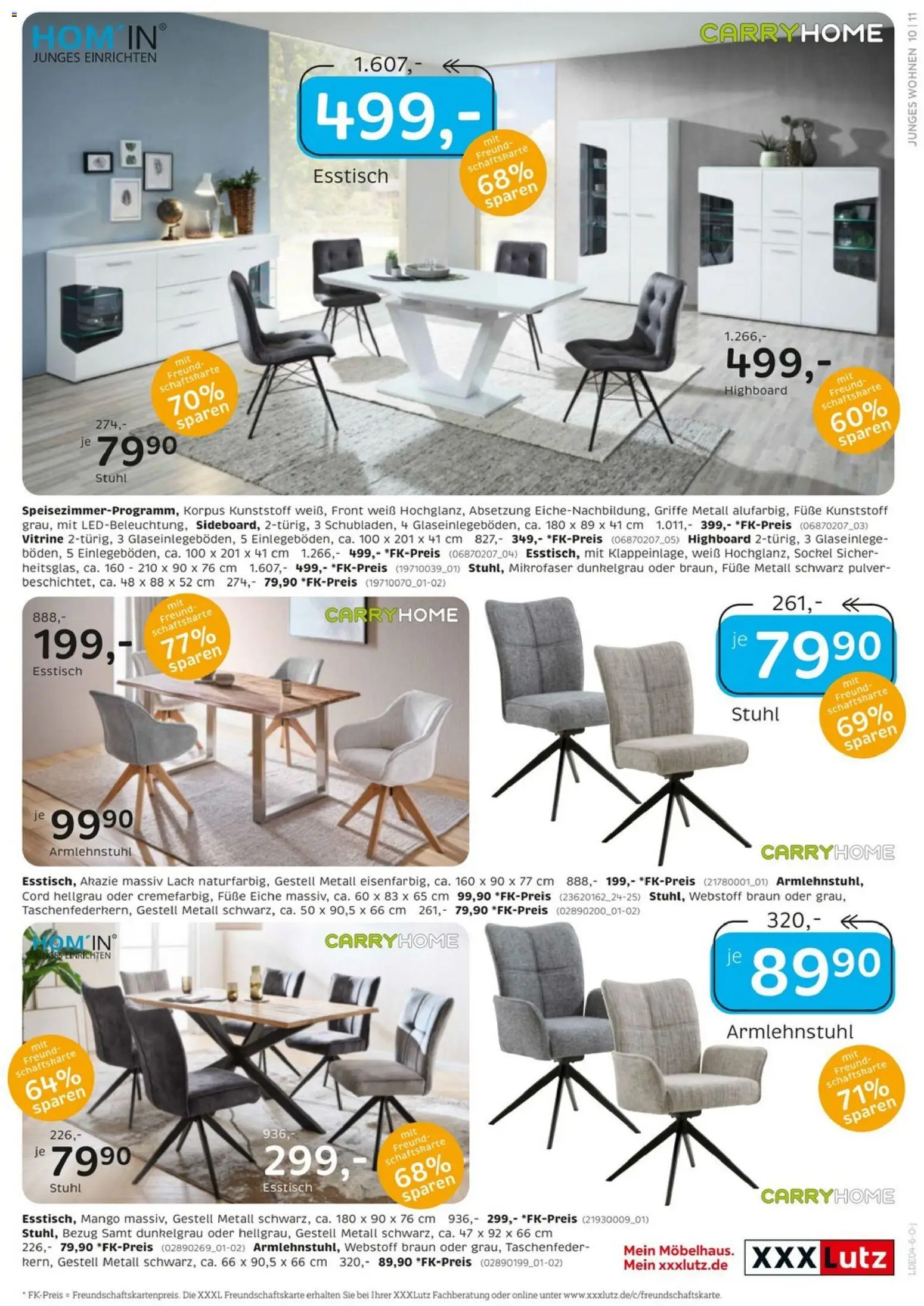 XXXLutz Junges Wohnen – gültig ab 29.03.2026 | Seite: 11 | Produkte: HIghboard, Esstisch, Vitrine, Stuhl