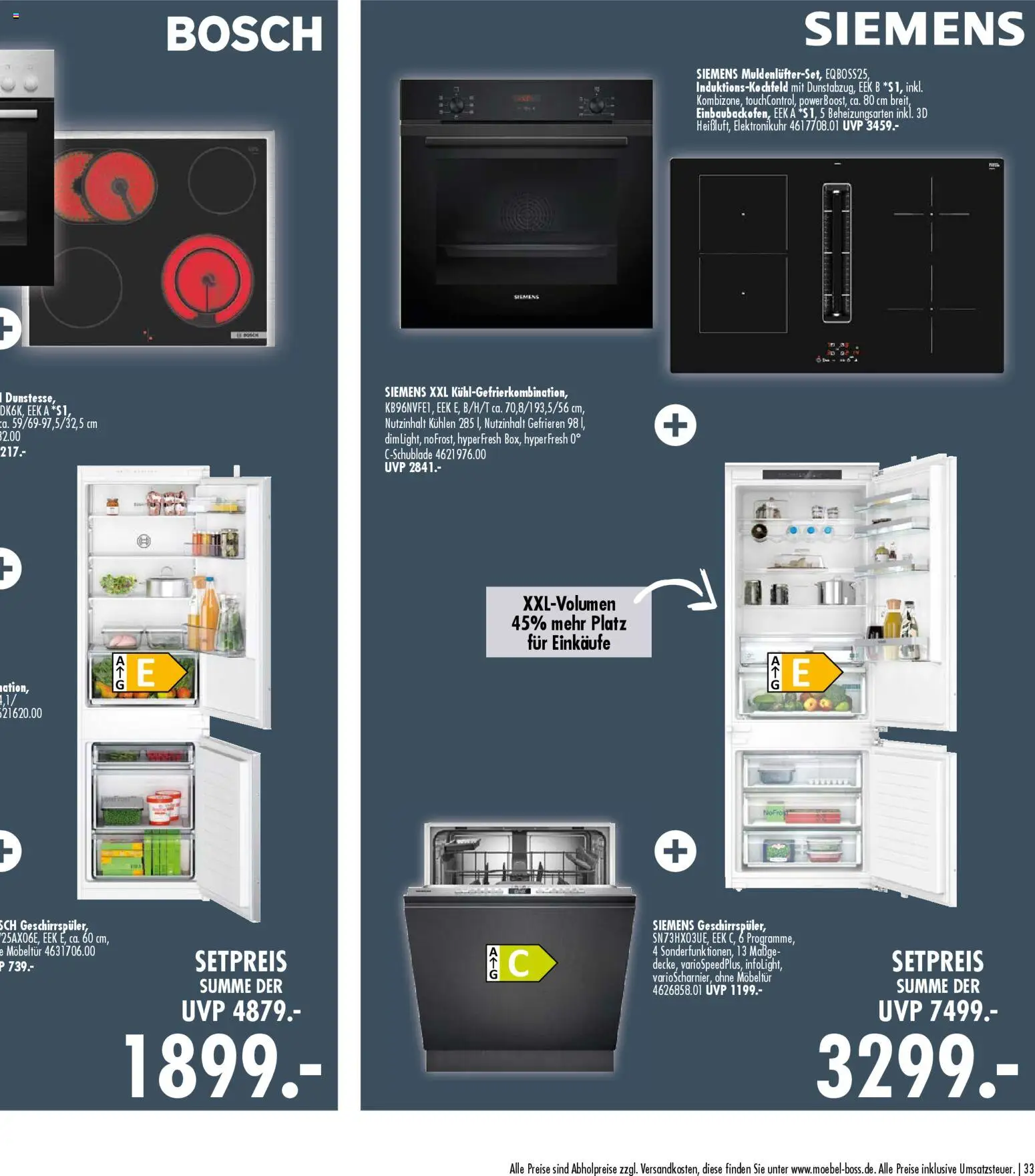 SB Möbel Boss Küchenkatalog 2026 – gültig ab 09.04.2026 | Seite: 33 | Produkte: Bosch, Siemens