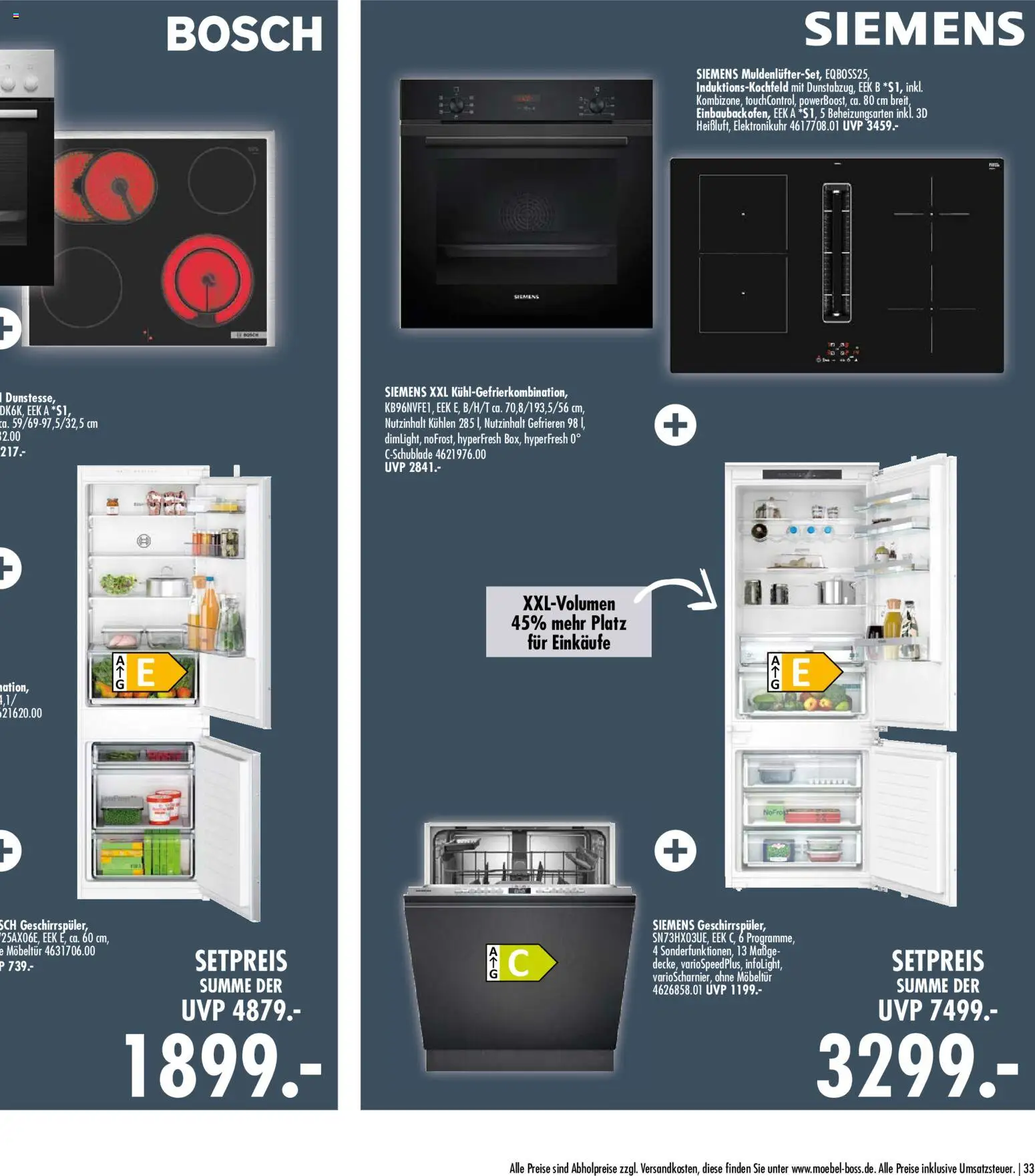 SB Möbel Boss Küchenkatalog 2026 – gültig ab 09.04.2026 | Seite: 33 | Produkte: Bosch, Siemens