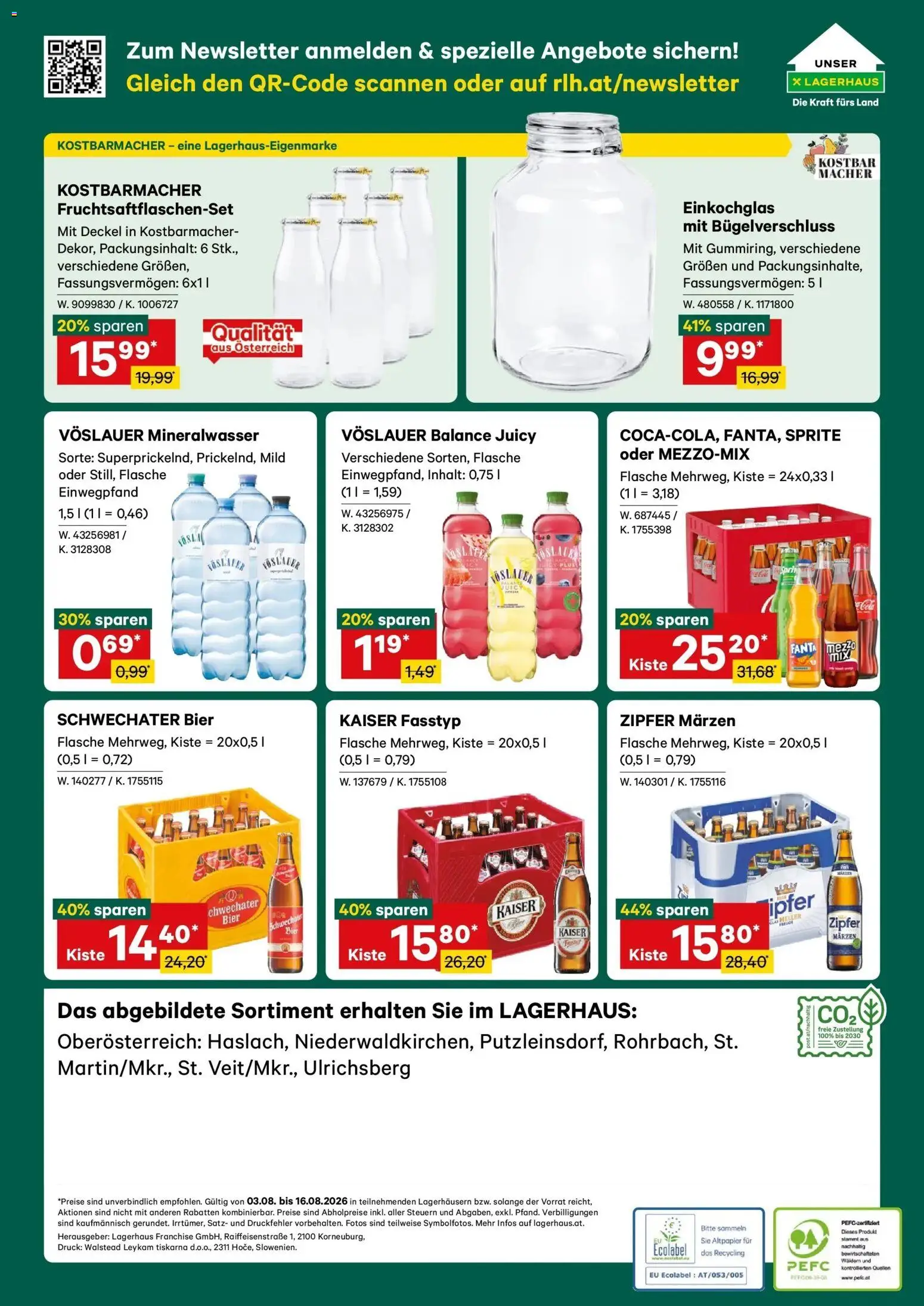 Lagerhaus Wochen Angebote gültig ab 03.08.2026 | Seite: 6 | Produkte: Mineralwasser, Fanta, Bier