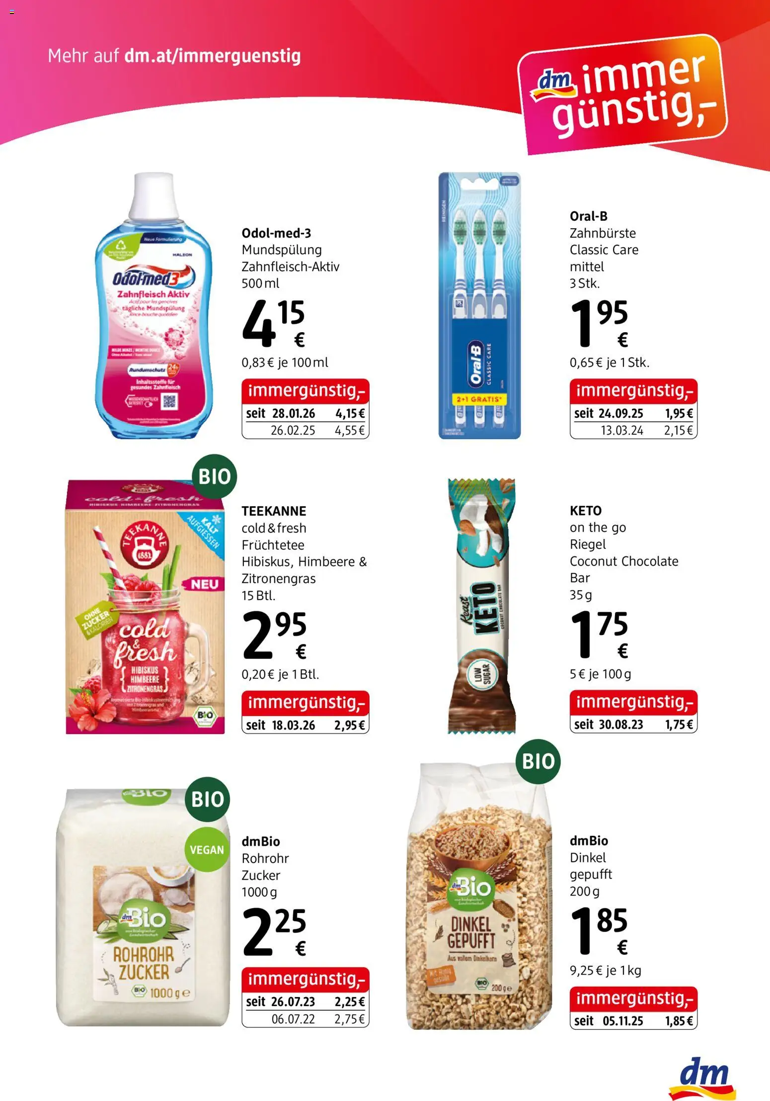 dm drogerie markt Flugblatt September 2026 gültig ab 27.08.2026 | Seite: 6 | Produkte: Zucker, Himbeere, Früchtetee, Zahnbürste