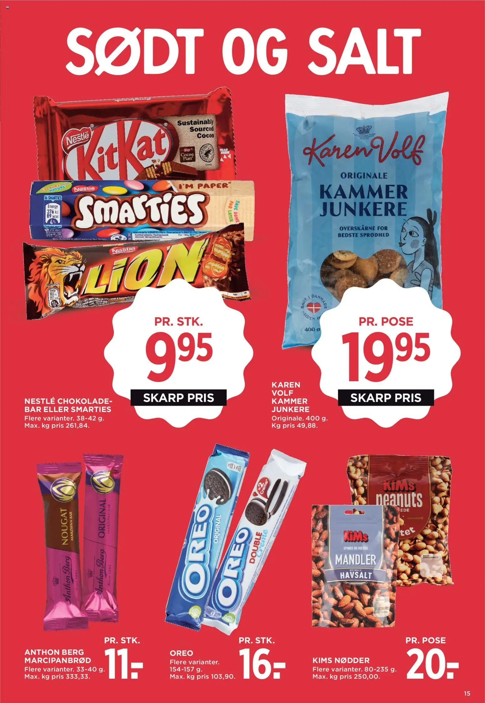 Meny tilbudsavis – gyldig fra 24/07/2026 | Side: 28 | Produkter: Chokolade, Mandler, Marcipanbrød, Oreo
