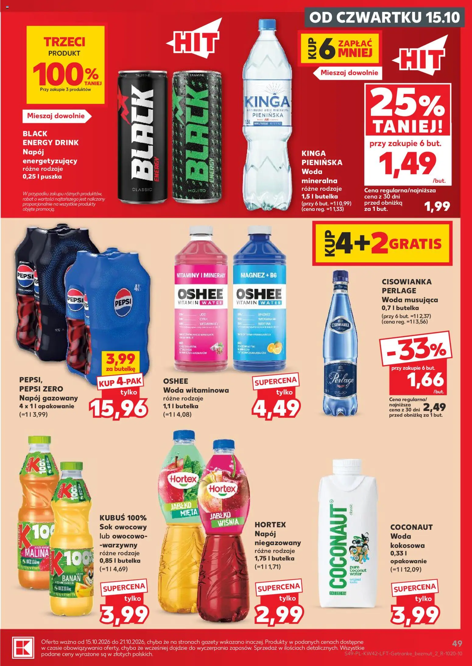 Kaufland Polsko leták - Jest fresz od 15.10.2026 | Strana: 49 | Produkty: Minerály, Banán, Mojito, Energy drink