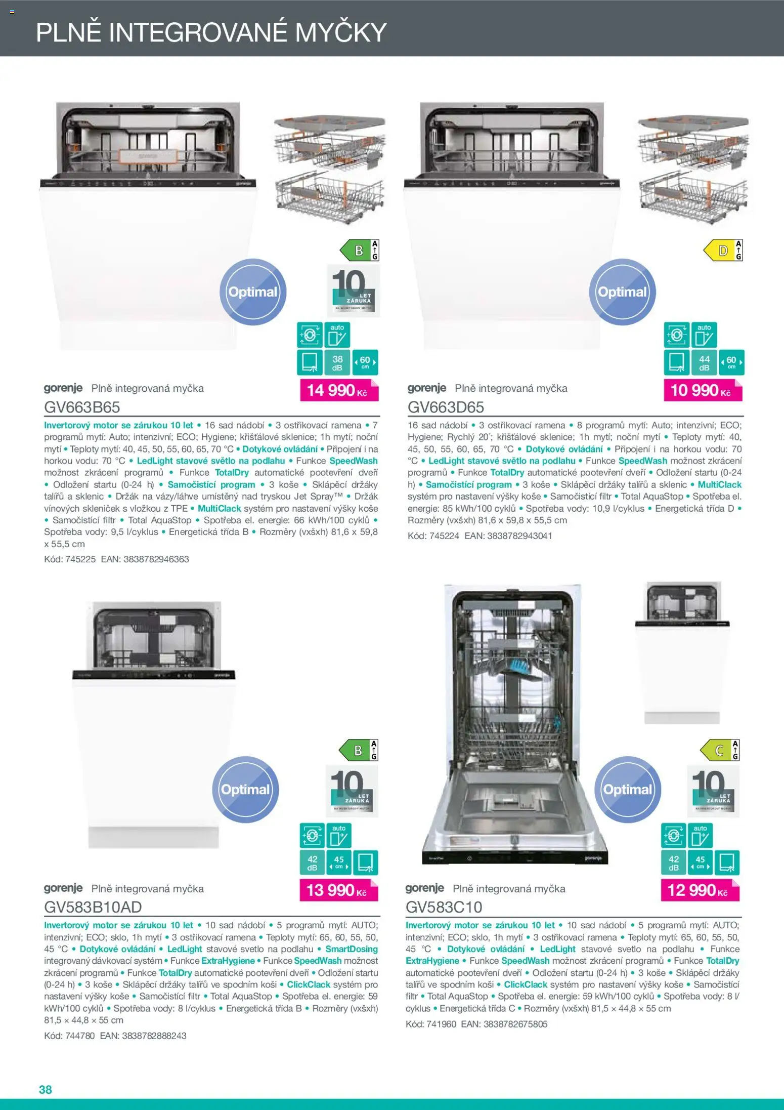 Möbelix leták - Gorenje od 01.01.2026 | Strana: 38 | Produkty: Nádobí, Myčka
