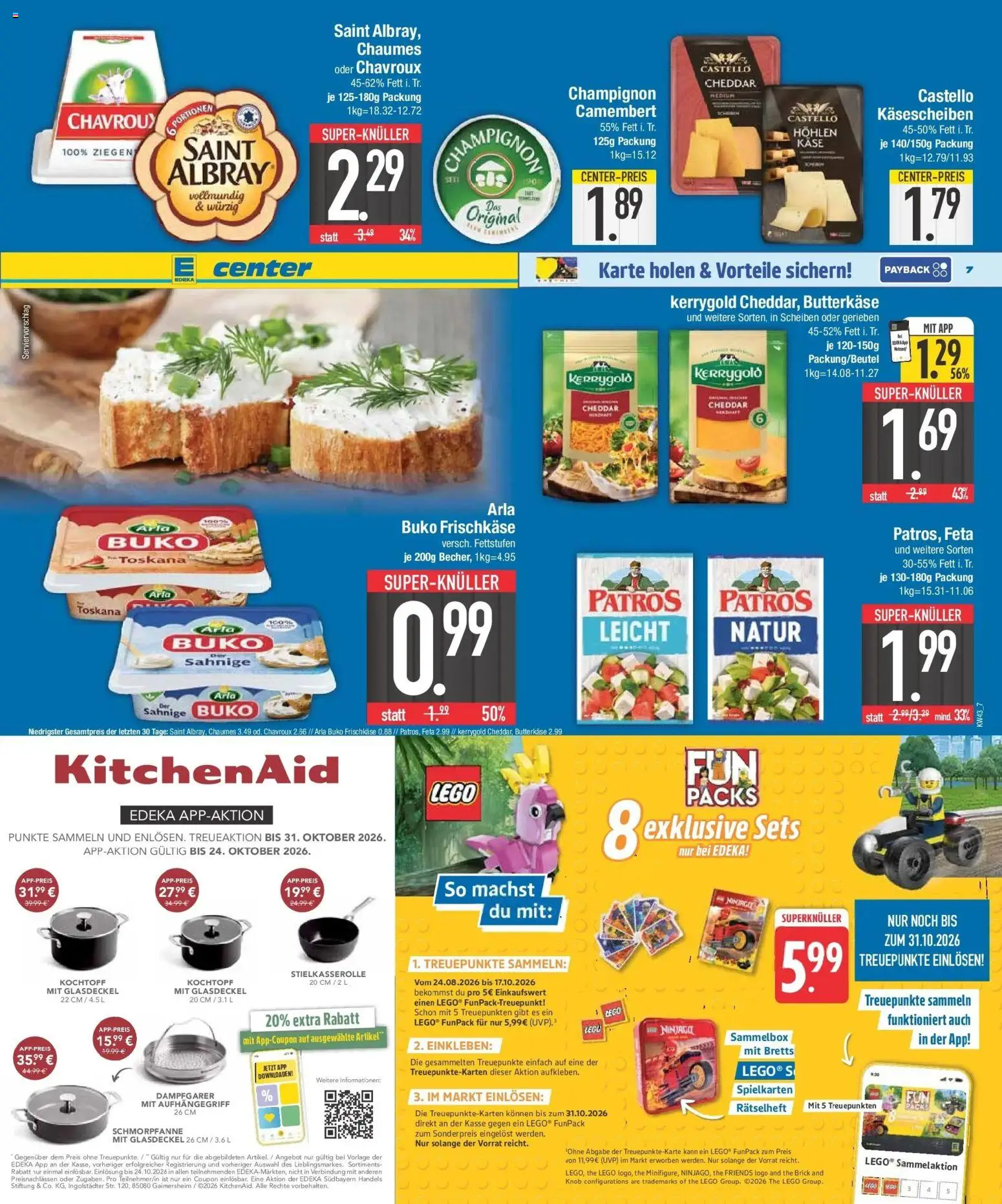 E center Prospekt Regensburg (ab 19.10.2026) zum Blättern | Seite: 7 | Produkte: Feta, Käse, Patros, Frischkase