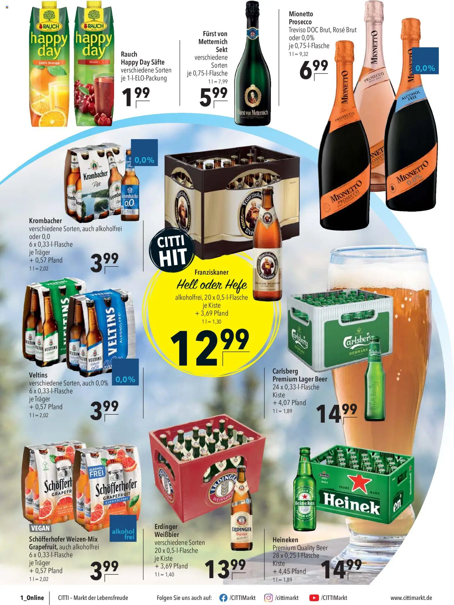 CITTI Markt Prospekt – gültig ab 23.09.2026 | Seite: 16 | Produkte: Furst von metternich, Erdinger, Weißbier, Alkohol