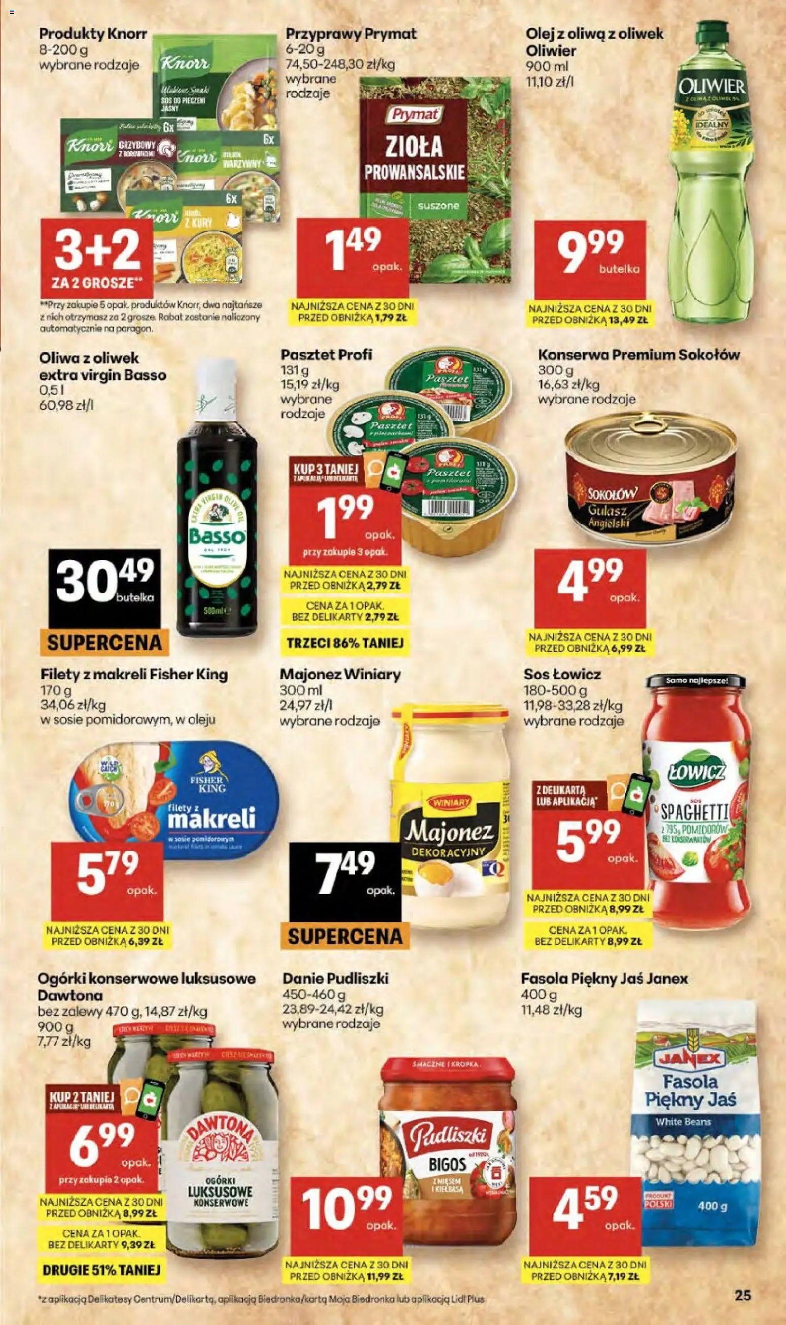 Delikatesy Centrum gazetka od 09.04.2026 | Strona: 25 | Produkty: Delikatesy, Fasola piękny jaś, Gulasz, Ogórki