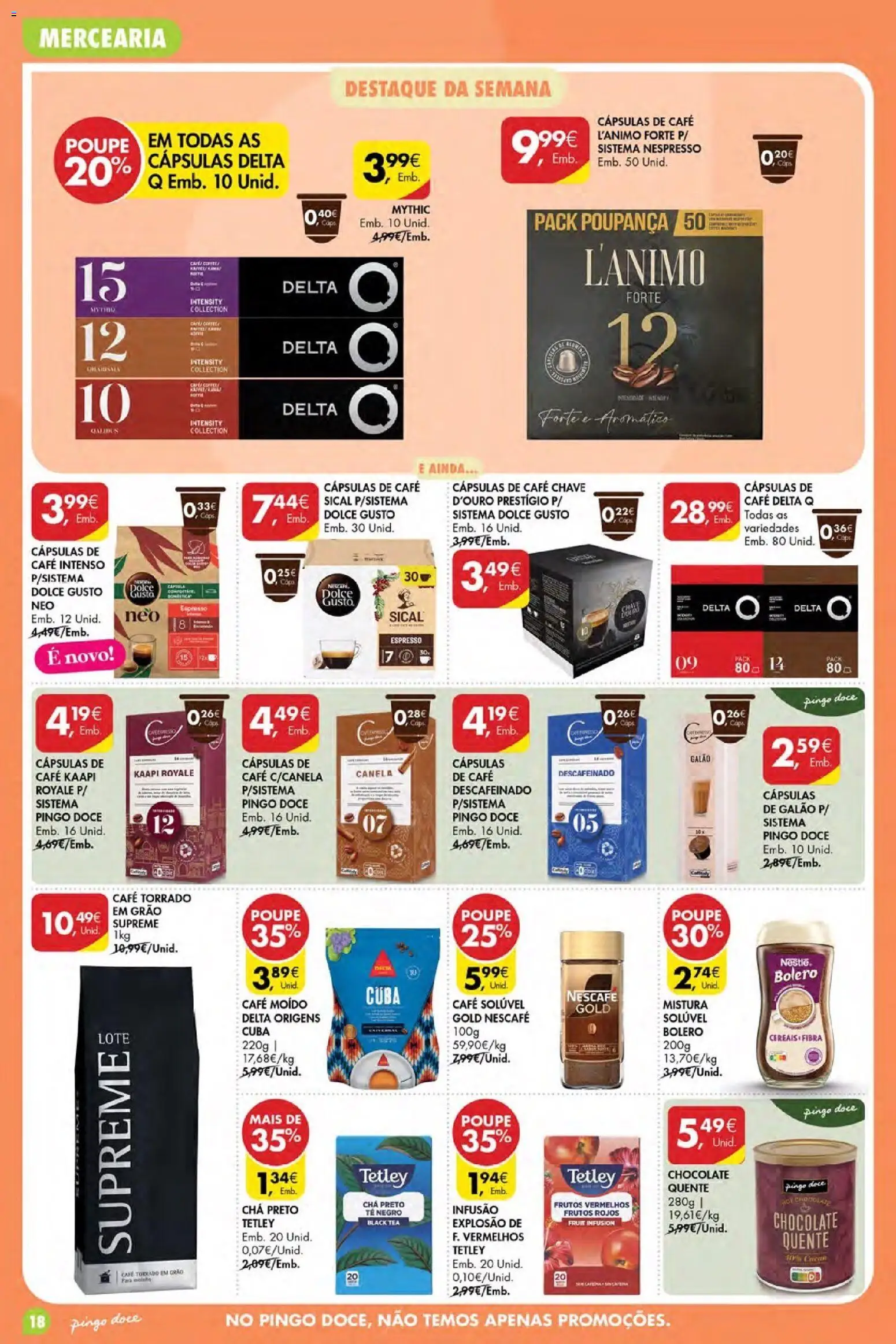 Pingo Doce Poupe Esta Semana Madeira │ válido de 11.06.2026 | Página: 18 | Produtos: Café solúvel, Nespresso, Nestlé, Café