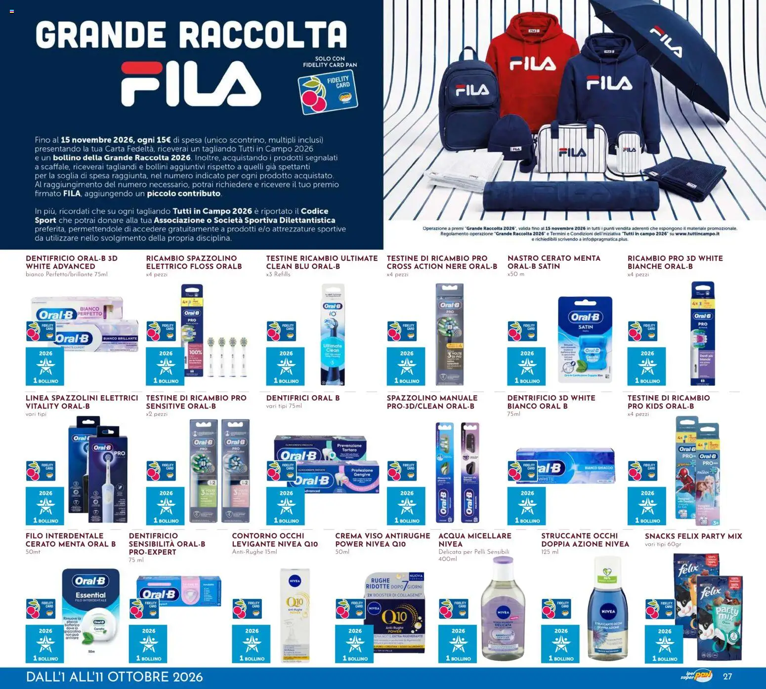 Volantino Pan del 01/10/2026 | Pagina: 27 | Prodotti: Crema, Dentifricio, Filo interdentale, Acqua