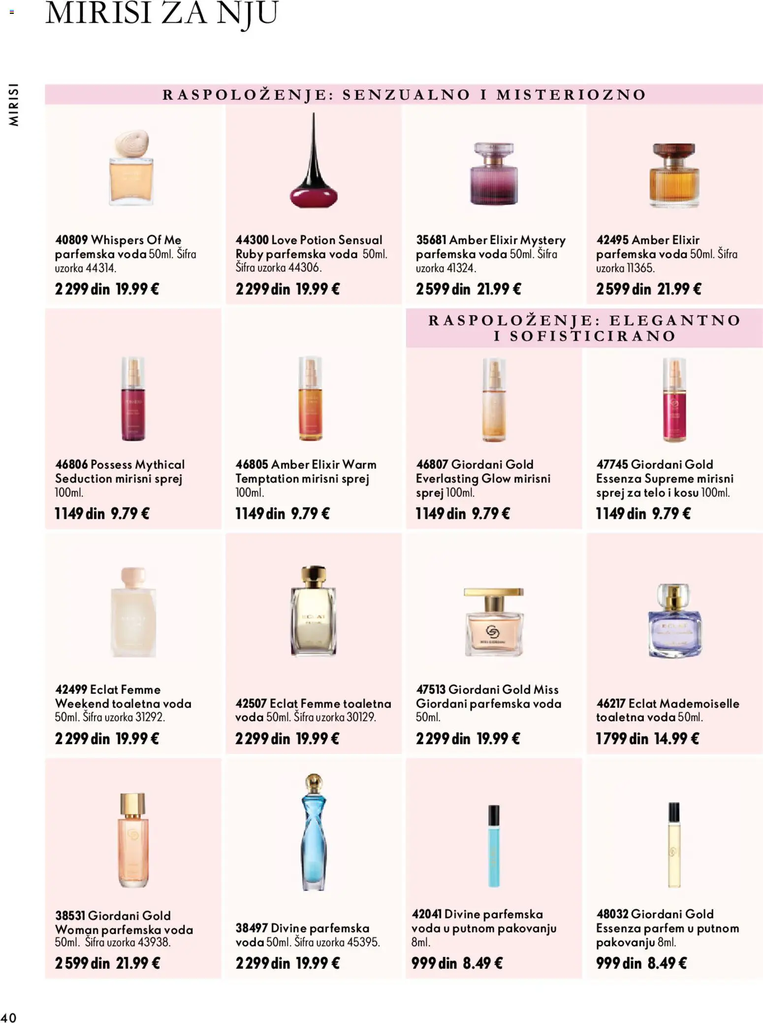 Oriflame katalog - važi od 18.11.2026 | Strana: 40 | Proizvode: Parfem, Toaletna voda, Voda