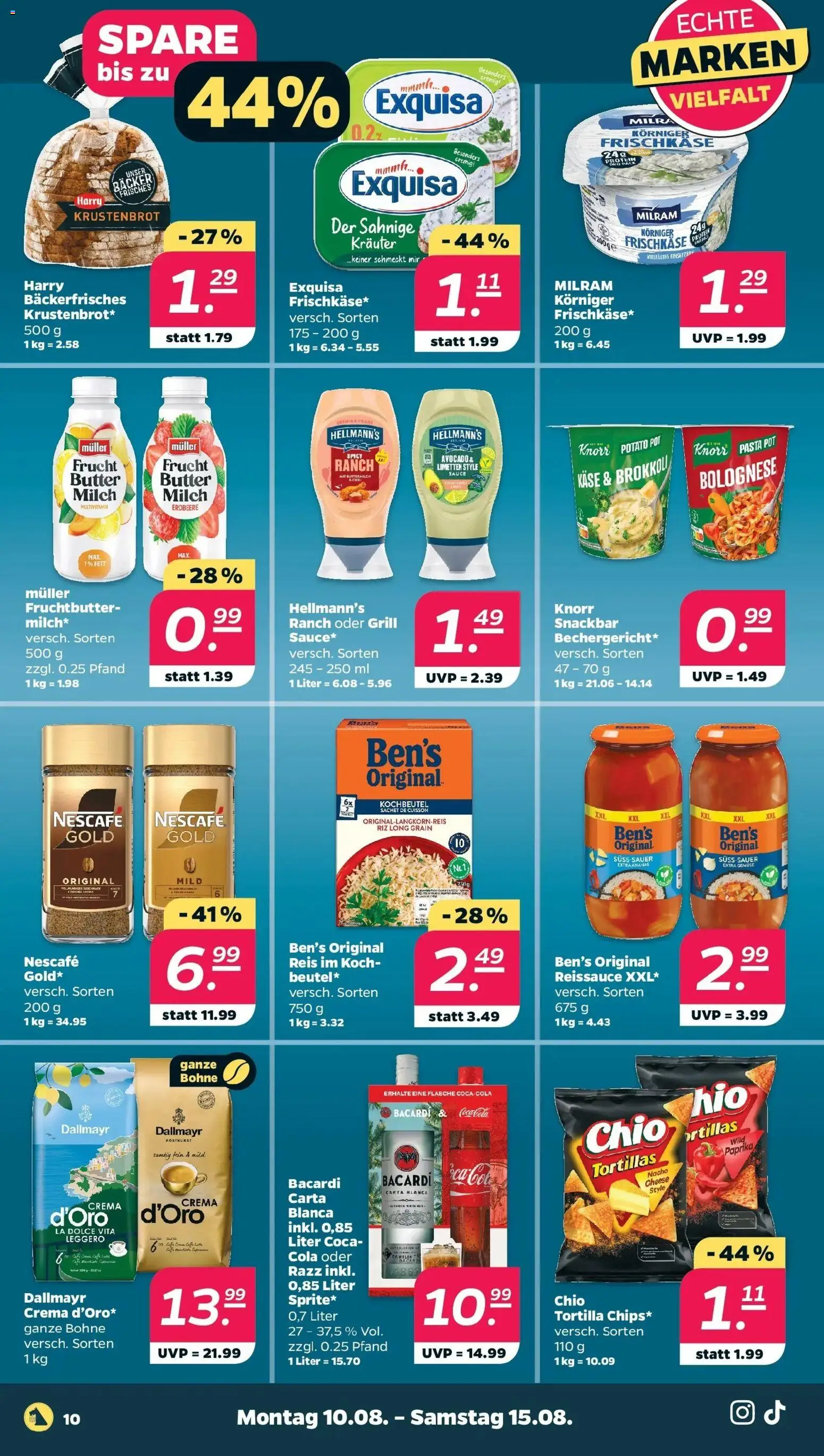 Netto - Netto APS : Wochenangebote ab 10.08.2026 → Angebote nächste Woche | Seite: 12 | Produkte: Cola, Käse, Avocado, Reis