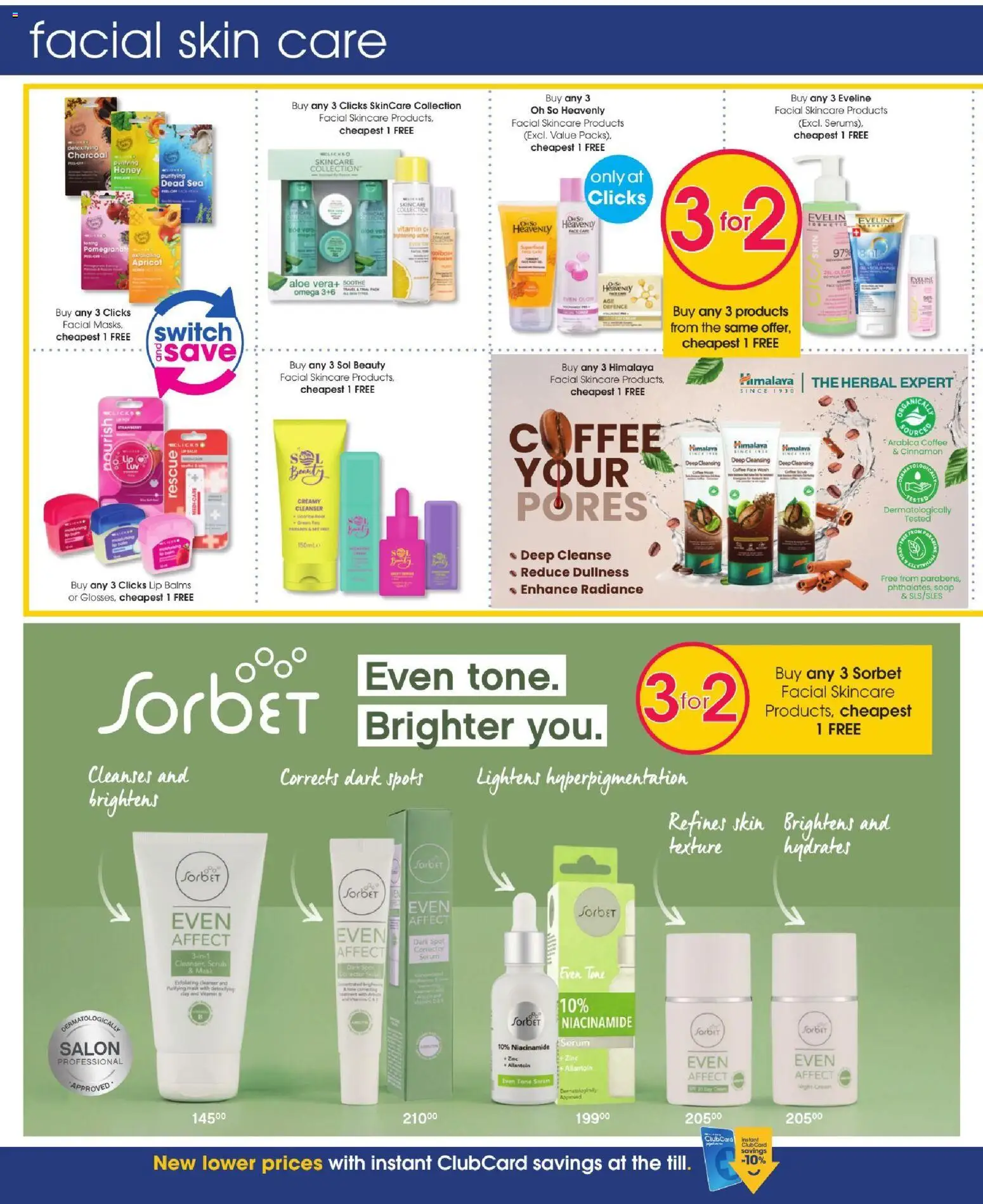 New Clicks catalogue – valid from 22/10/2026 | Page: 16 | Products: Aloe Vera, Coffee, Clay, Lip balm