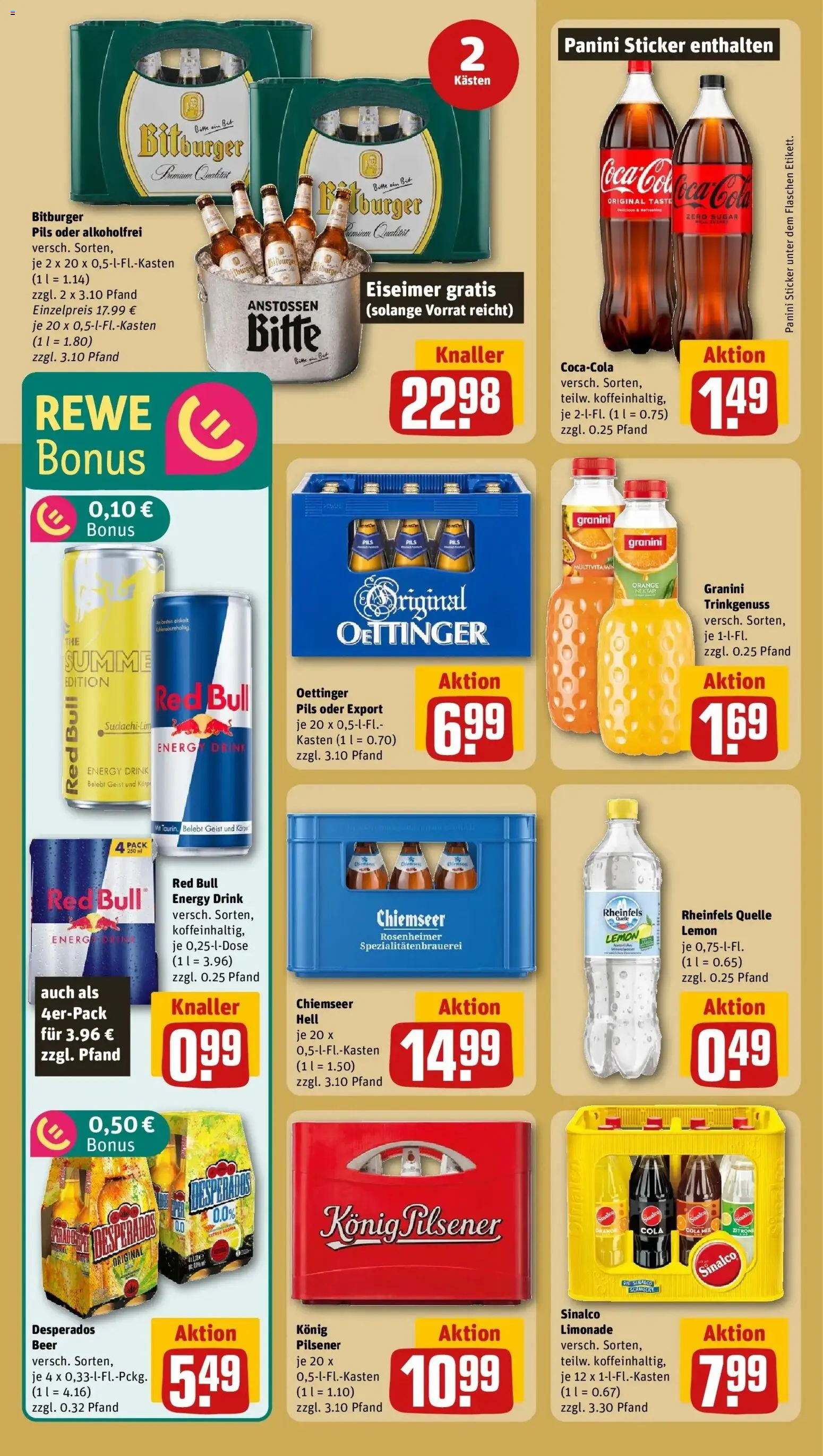 Rewe Prospekt Nettetal / Kaldenkirchen – gültig ab 01.06.2026 | Seite: 22 | Produkte: Cola, Energy, Desperados, Rheinfels quelle