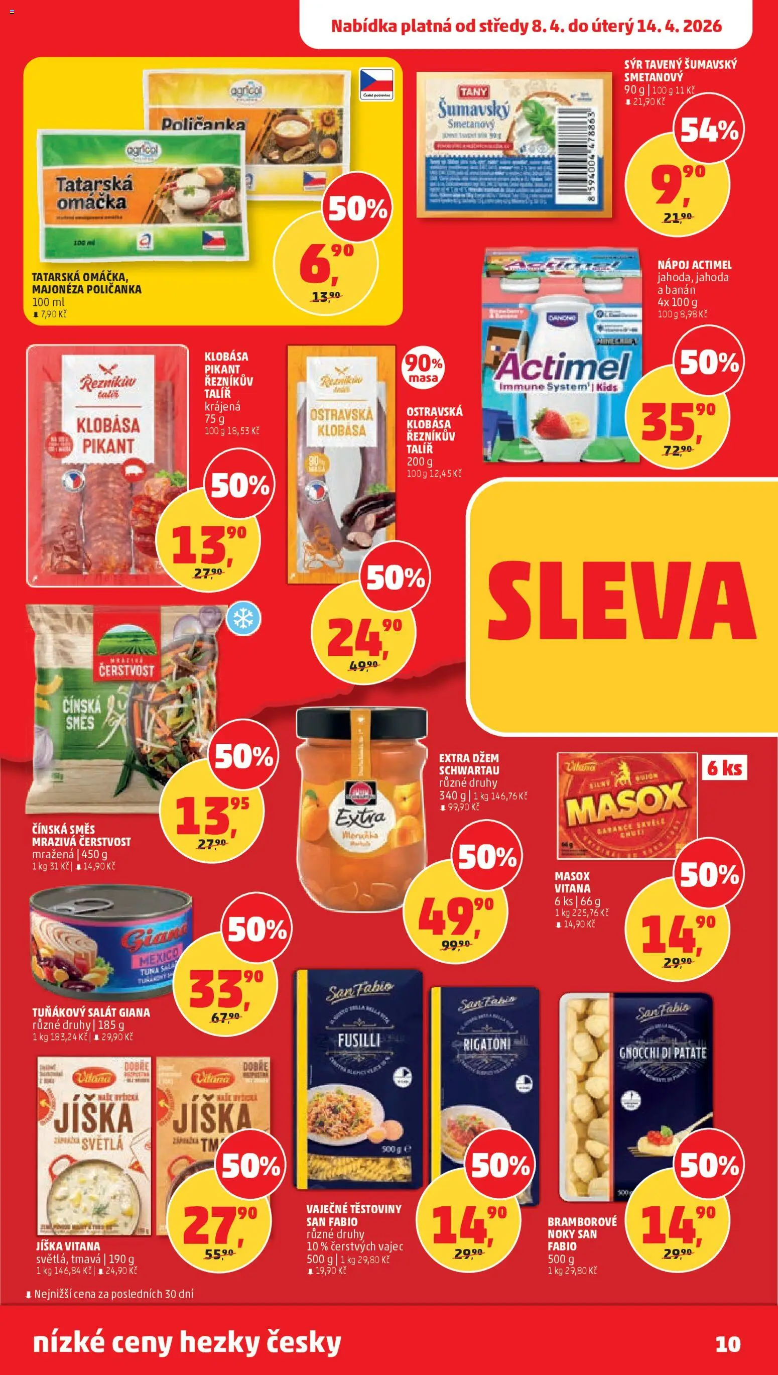 Penny Market leták od 08.04.2026 | Strana: 10 | Produkty: Šála, Salát, Banán, Gnocchi