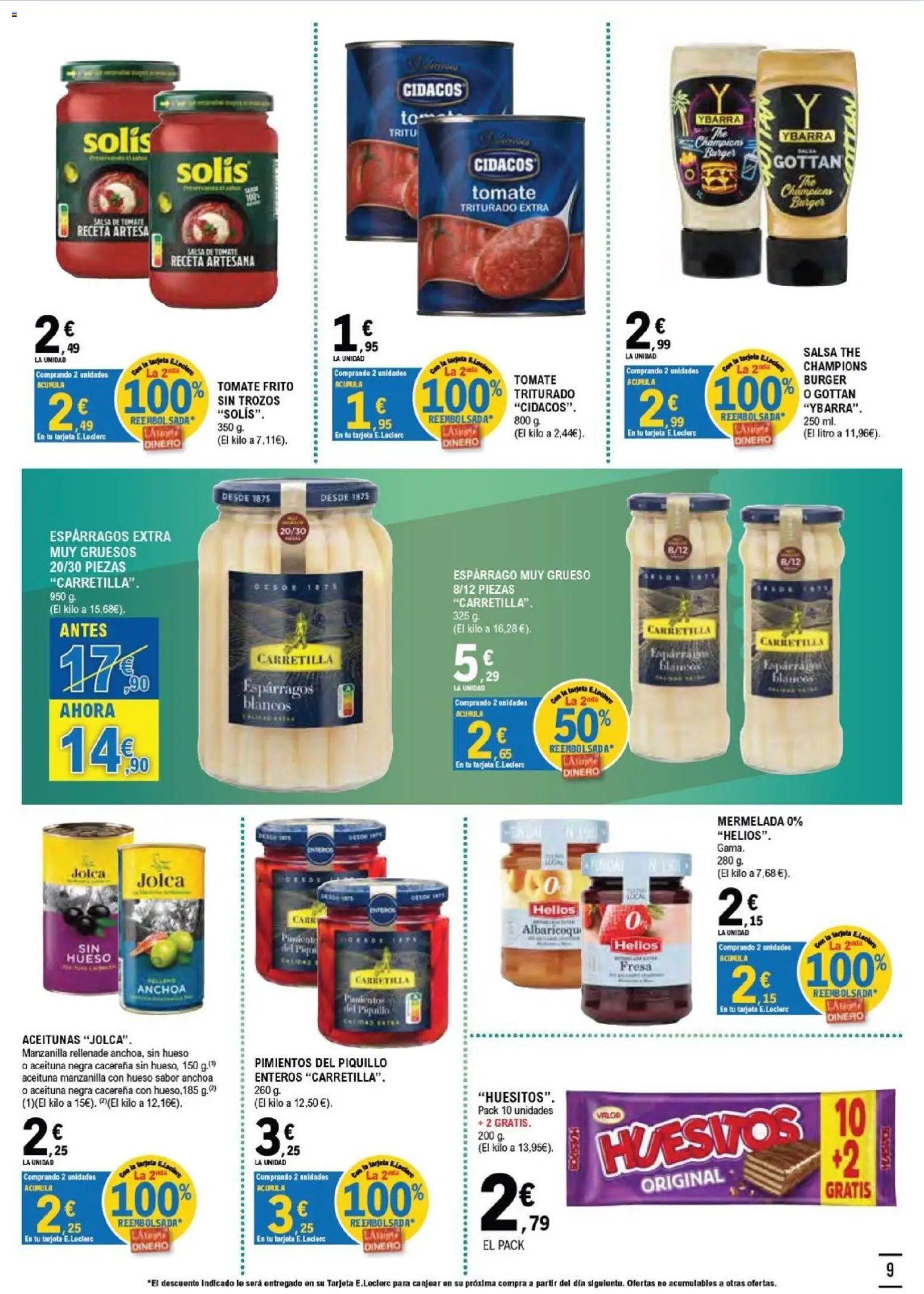 E.Leclerc folleto Salamanca │ válido desde el 05/08/2026 | Página: 9 | Productos: Νερό καρύδας, Salsa de tomate, Anchoa, Tomate triturado