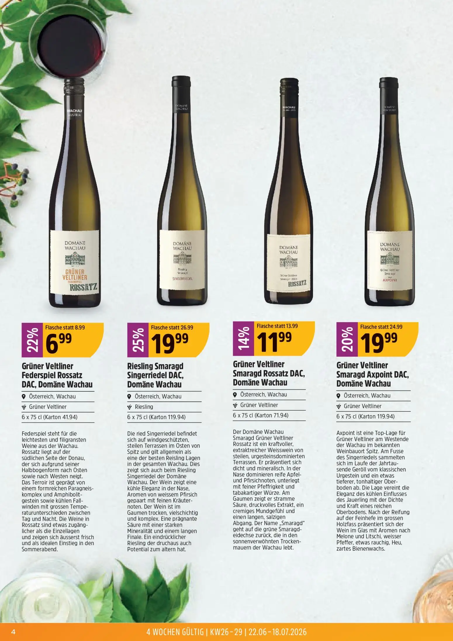 TopCC aktionen Sommer Weinfestival – gültig ab 22.06.2026 | Seite: 4 | Produkte: Weißwein, Wein, Pfirsich, Fall