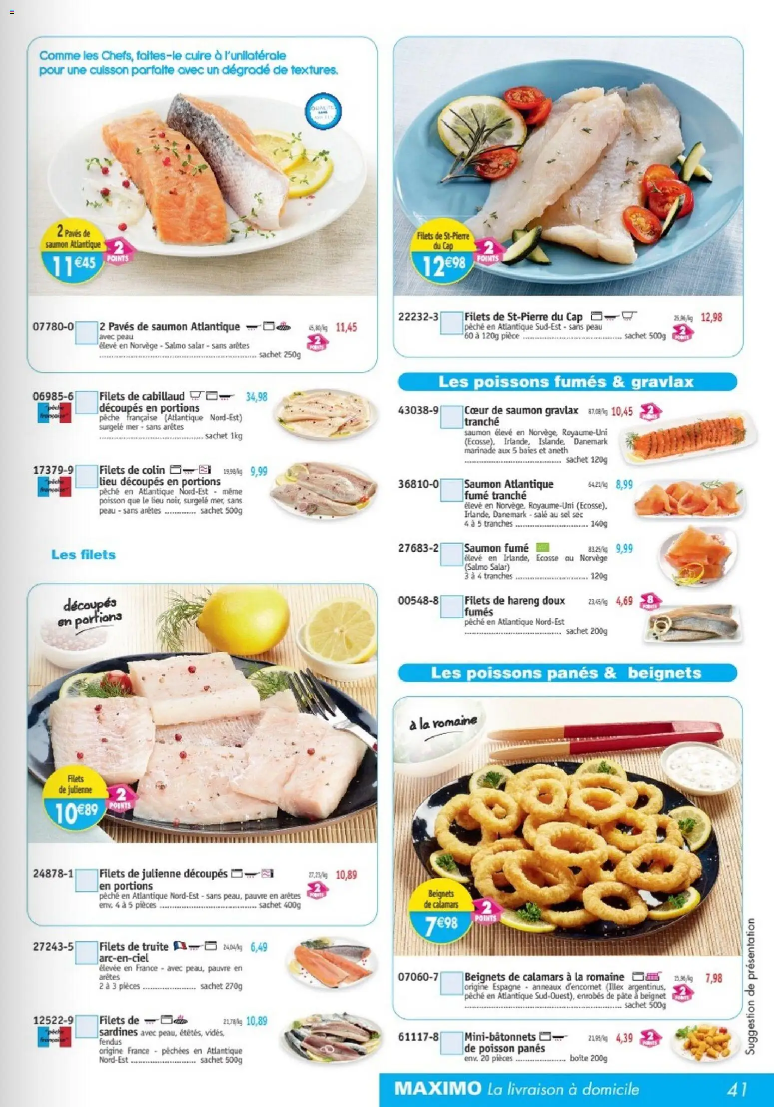 {H1} | Page: 41 | Produits: Hareng, Beignets de calamars, Pâte, Poisson